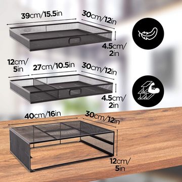 Duronic Monitorständer, (DM073 Bildschirmerhöhung mit 2 Schublade, 10 kg Kapazität, Ergonomische Monitorhalterung Schwarz, Monitorerhöhung 40 cm x 30 cm, Notebookständer, TV Ständer)