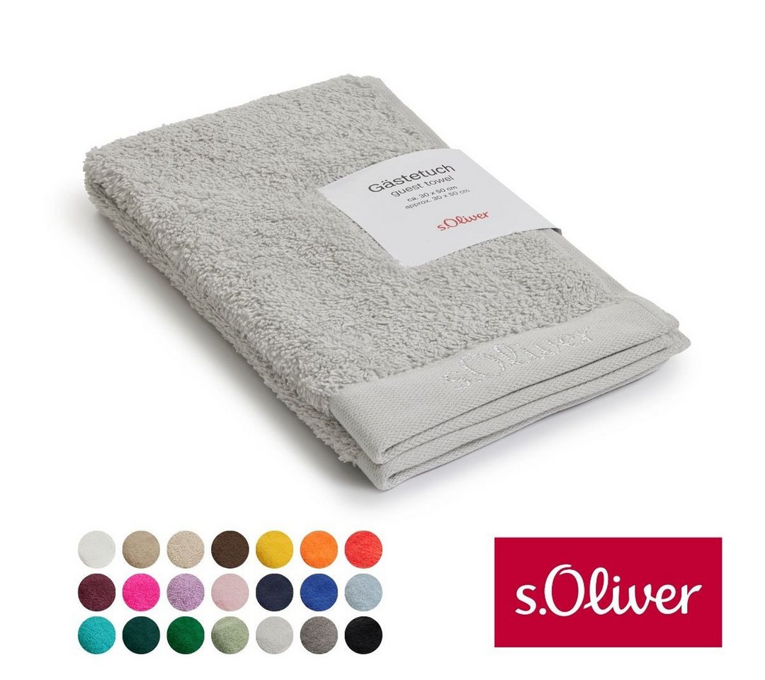 s.Oliver Gästehandtuch s.Oliver, Premium Qualität, 600 gr/m², auch als Sets erhältlich, Walkfrottier (1-St), große Farbauswahl, auch als Duschtuch, Waschhandschuh, Handtuch