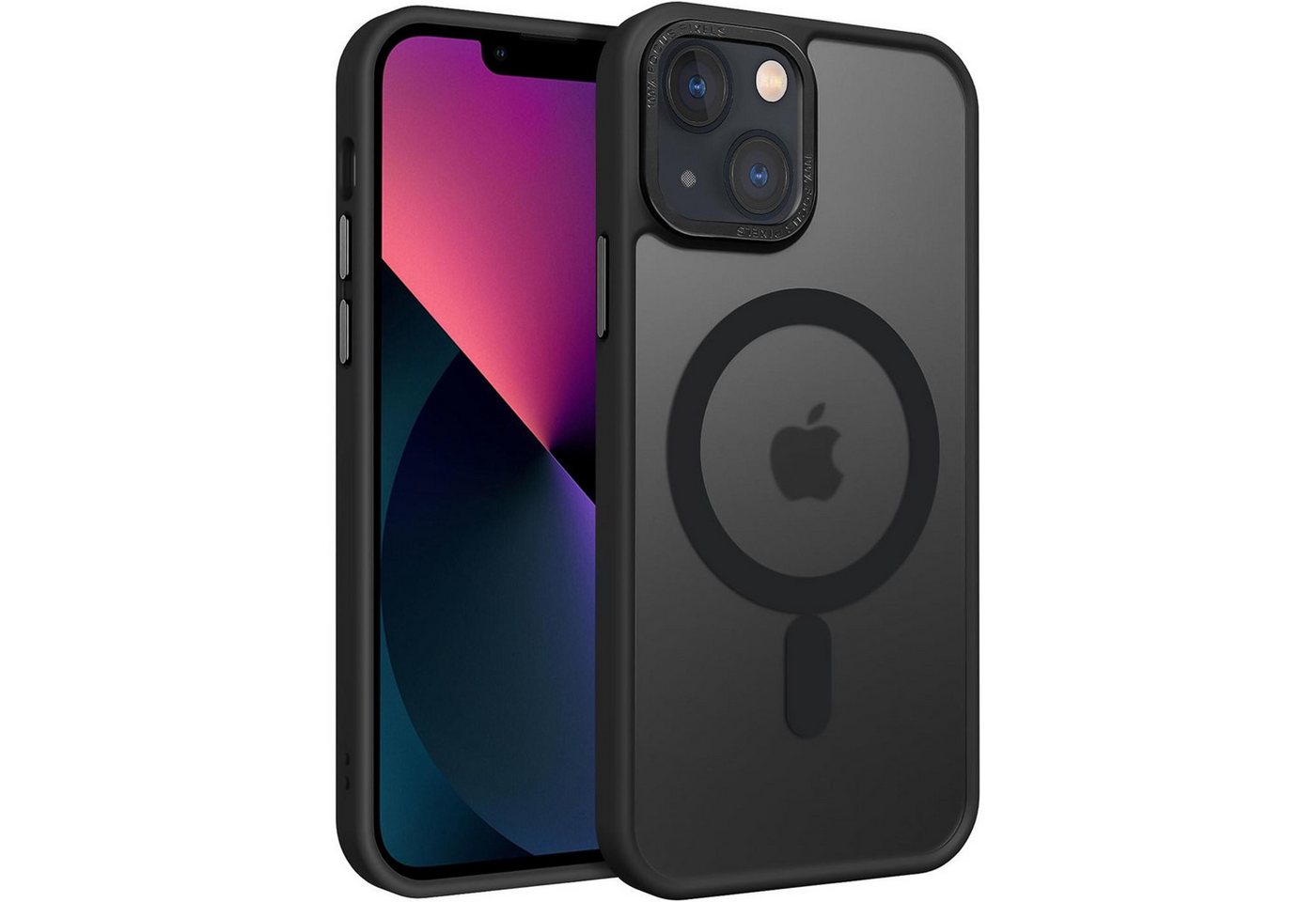 CoolGadget Handyhülle Magnet Hülle für iPhone 13 Schutzhülle mit Metall Kamerarahmen 6,1 Zoll, magnetisches Schutzcase Matt Stoßfest kompatibel mit Magsafe Zubehör