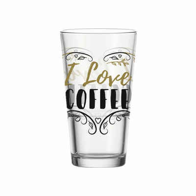 montana-Glas Cocktailglas Kaffeeglas :coffee I love coffee, 330 ml, Kalk-Natron-Glas