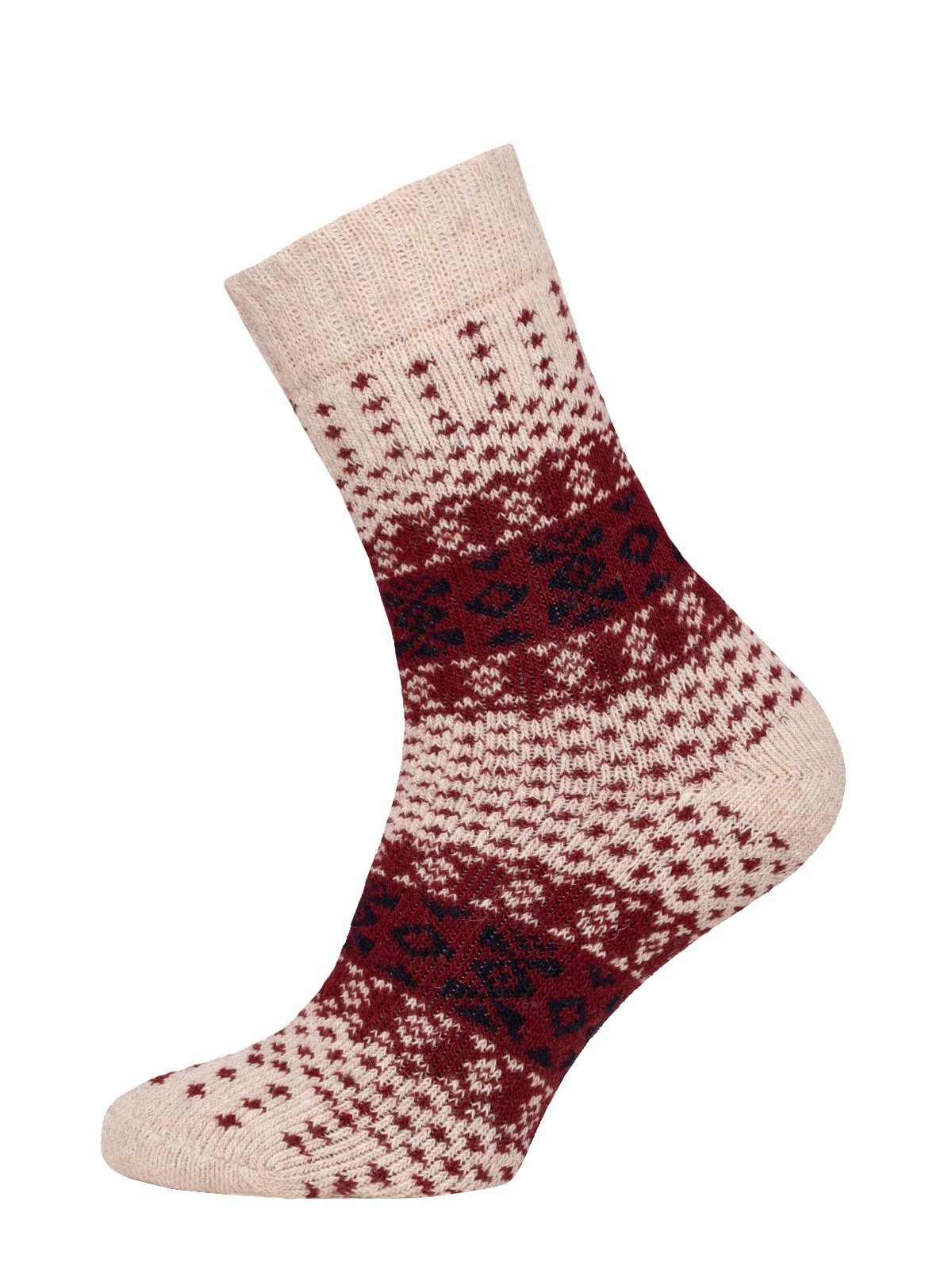 HomeOfSocks Socken Hygge Socken Dick Für Herren & Damen mit Wolle Dicke Socken Hyggelig Warm Mit Hohem 45% Wollanteil In Bunten Design