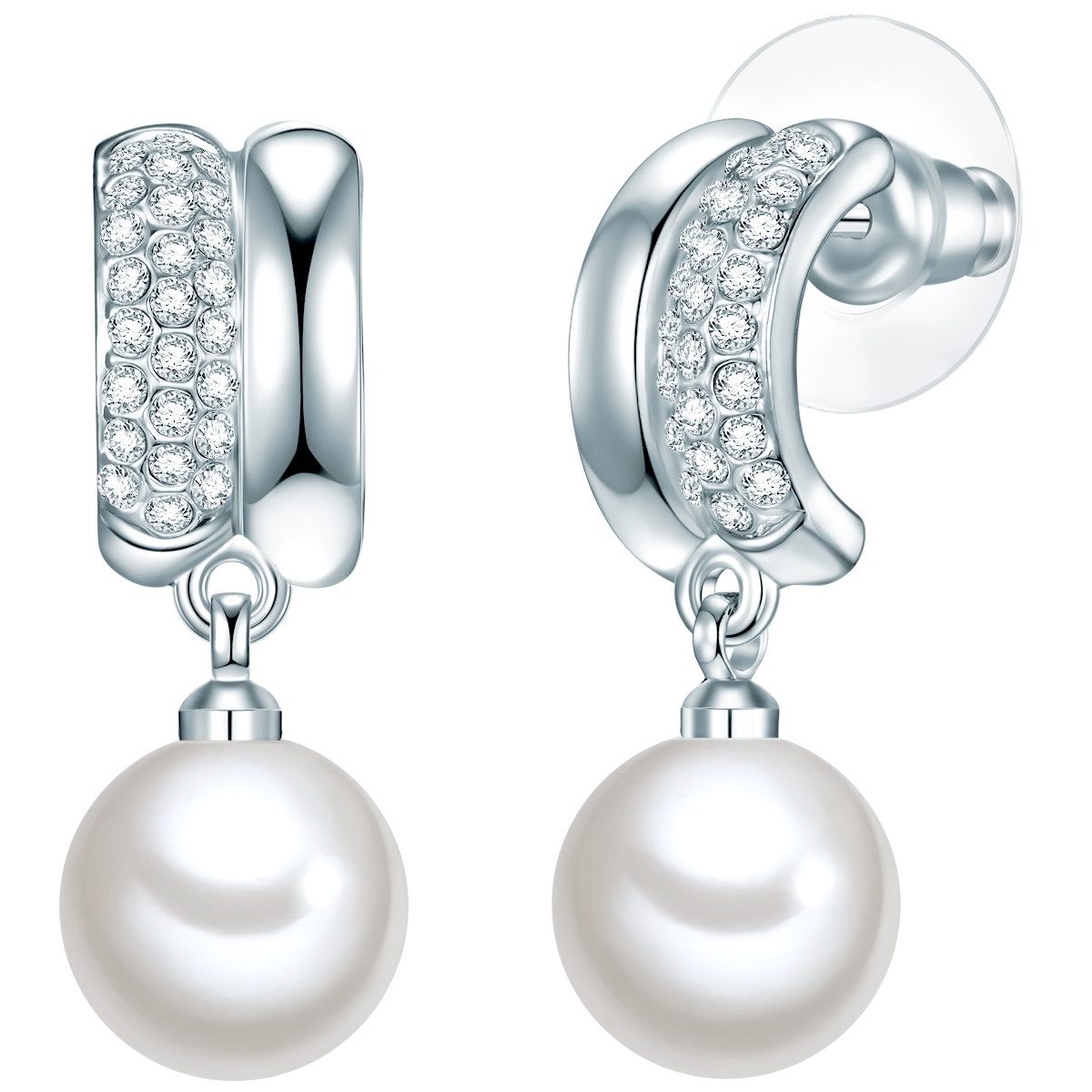 Lulu & Jane Paar Creolen Set: AV227 (2-tlg), mit Glas