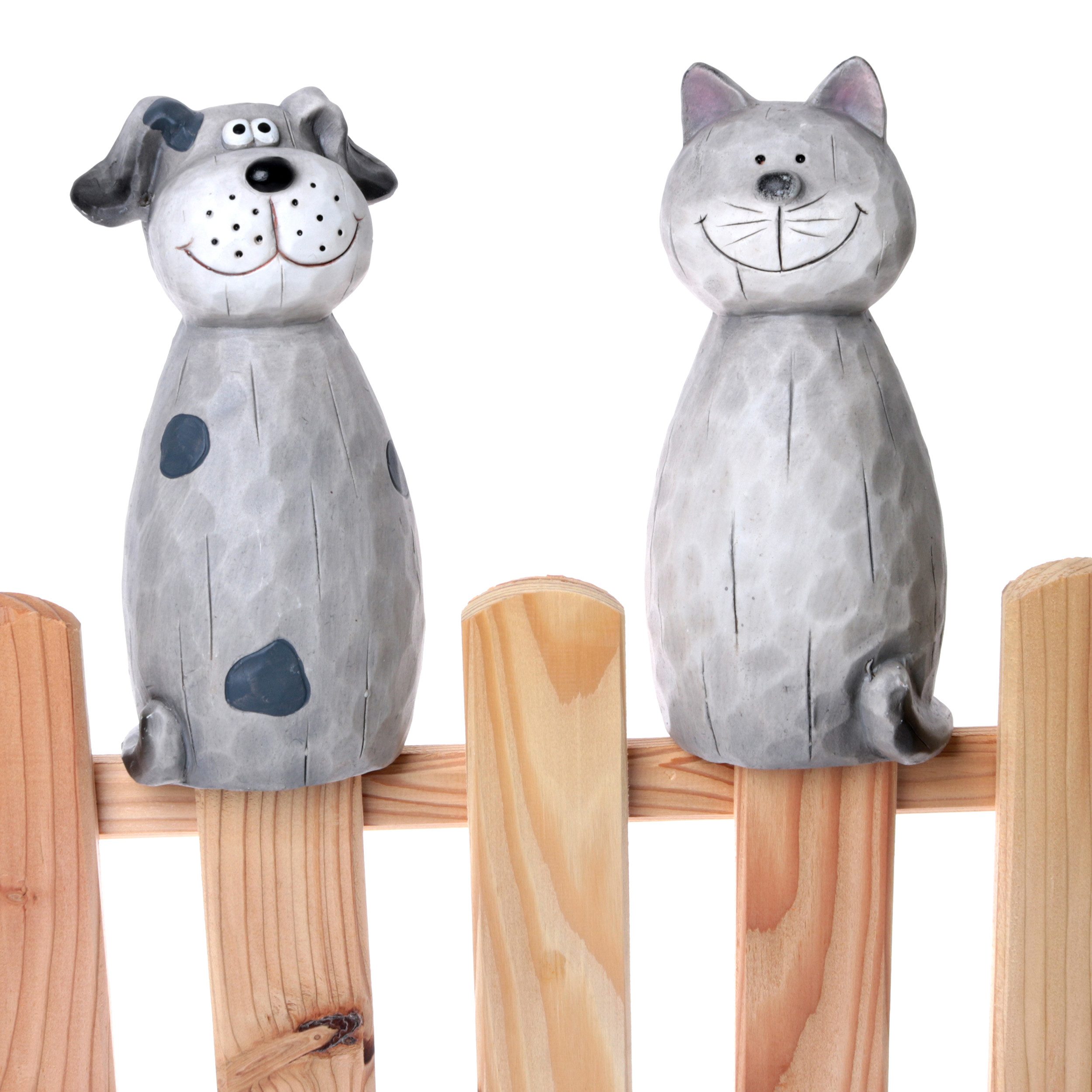 Annastore Dekofigur 2TLG. Set Zaunhocker aus Keramik Zaunfiguren