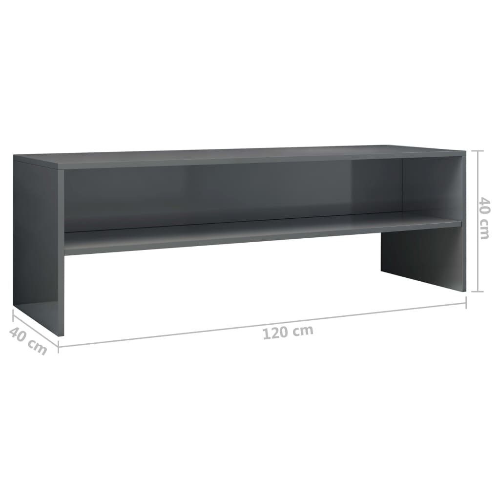 cm TV-Schrank furnicato 120x40x40 Hochglanz-Grau Holzwerkstoff