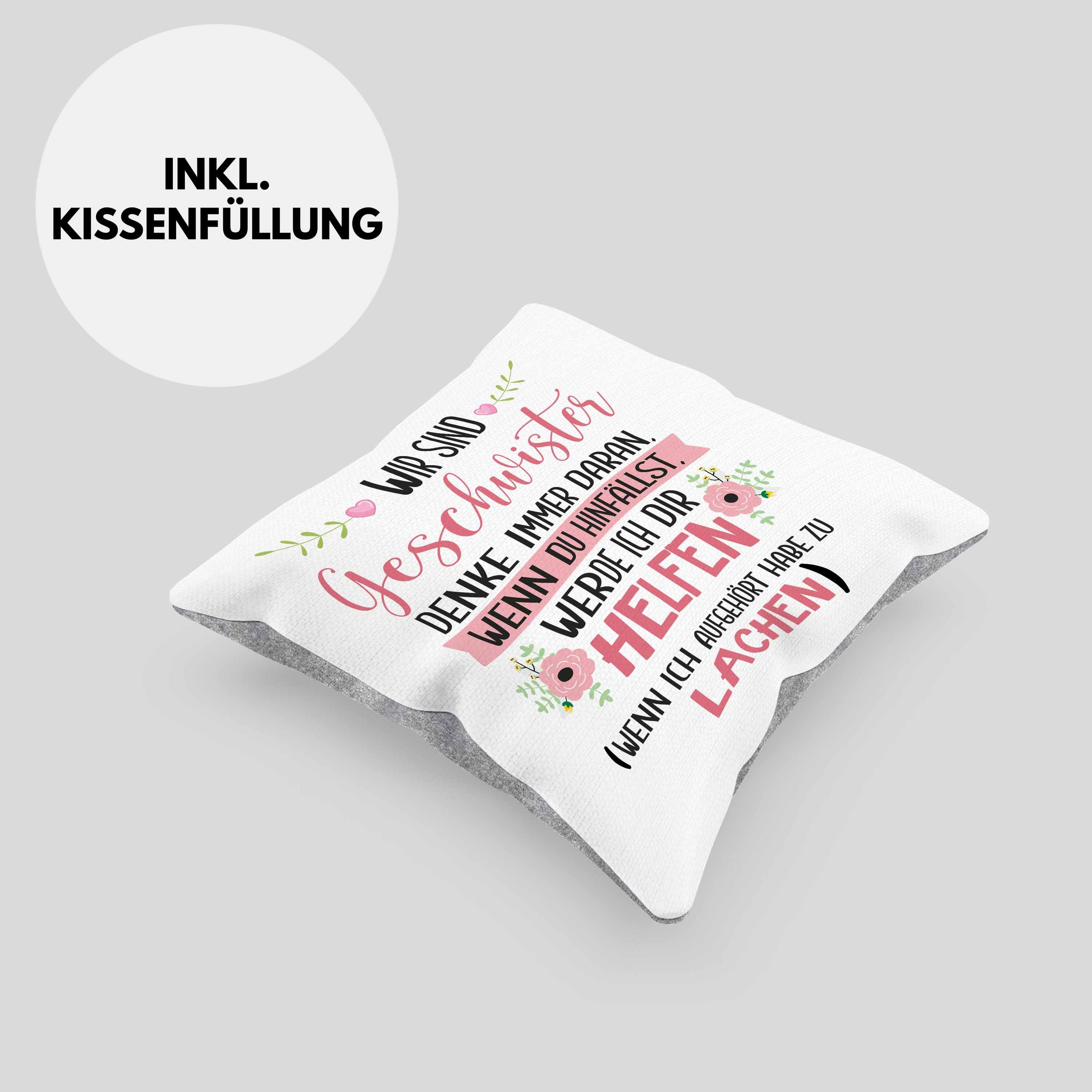 Dekokissen Schwester Trendation Trendation Grau mit Dekokissen Bruder Bruder Füllung 40x40 Geschenk Sprüche von Geschenkidee Kissen Geburtstag Schwester -