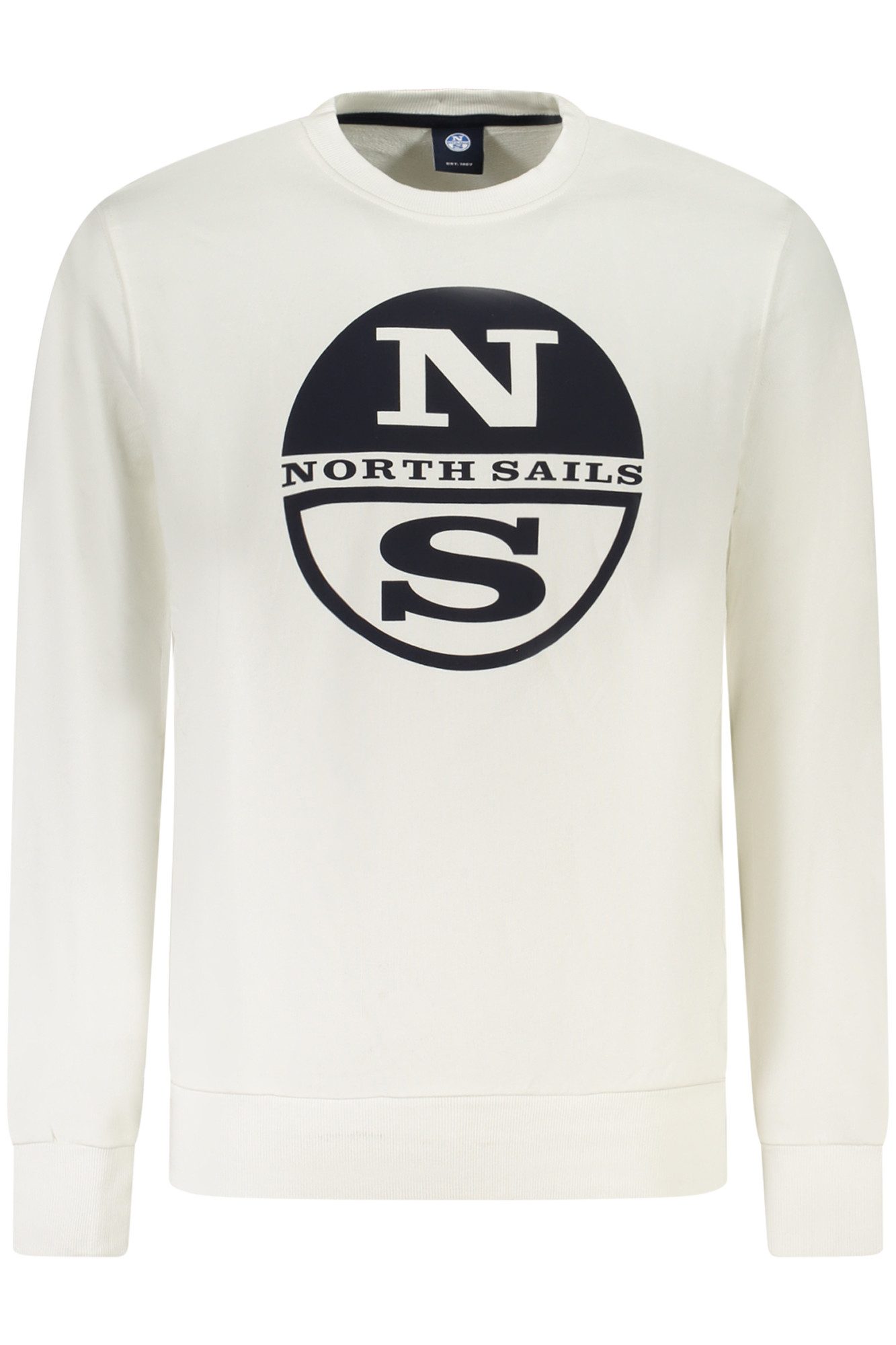 North Sails Sweatshirt Herren Sweatshirt Weiß - Langarm, Rundhals, Mit