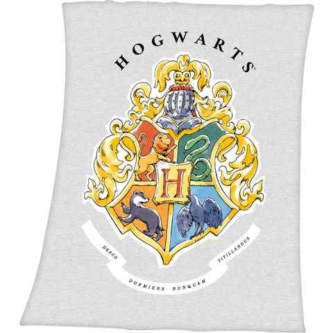 Wohndecke Harry Potter, Harry Potter, mit tollem Hogwarts Motiv, Kuscheldecke