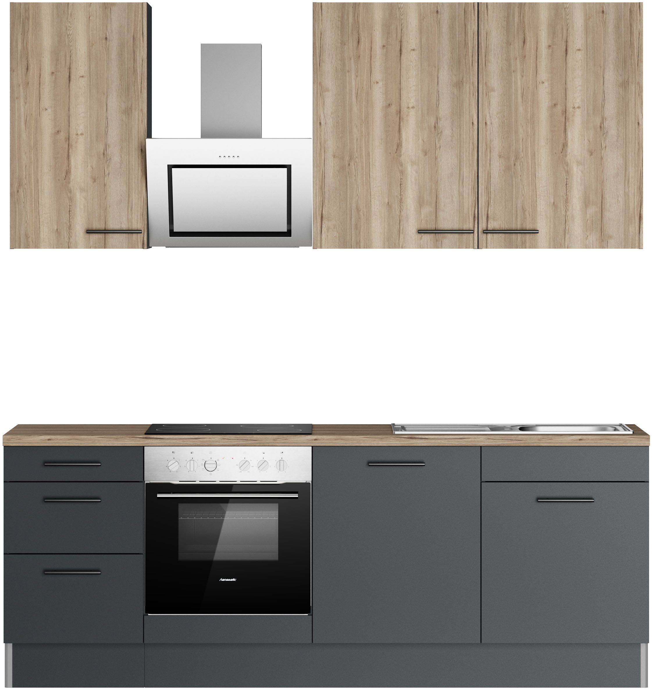 OPTIFIT Küchenzeile Fiona, Breite 230 cm, mit Hanseatic-E-Geräten in Premiu günstig online kaufen