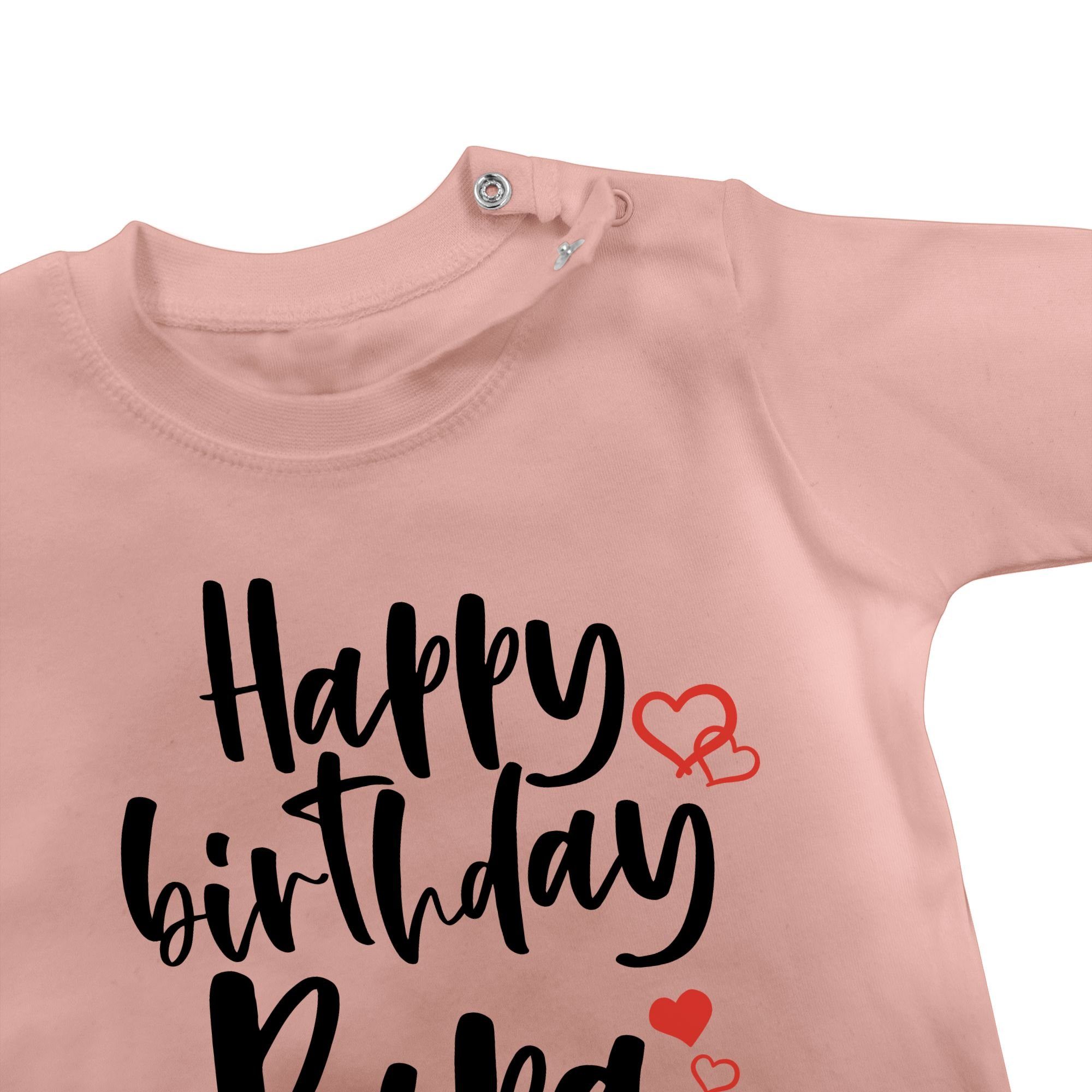 Strampler & Baby Mädchen Papa Junge Happy Babyrosa Shirtracer 1 Birthday T-Shirt