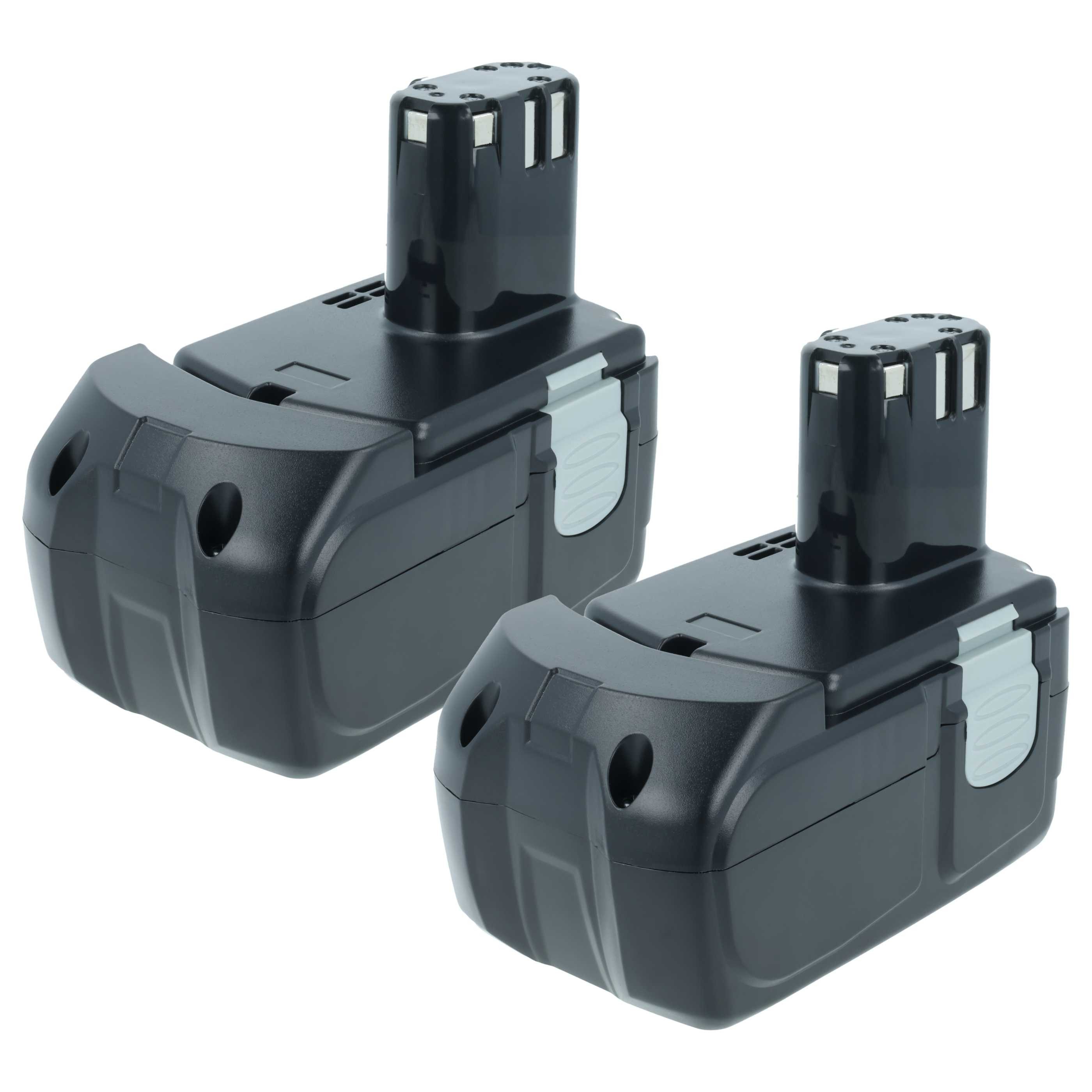 vhbw Akku passend für Hitachi CR 18DL, CR 18DLX, CJ 18DL, CJ 18DLX, C 6DC, Akku Akku NiMH 1500 mAh (18 V, 2 St), Leistungsfähige Austausch-Akkus für Werkzeug Powertools wie