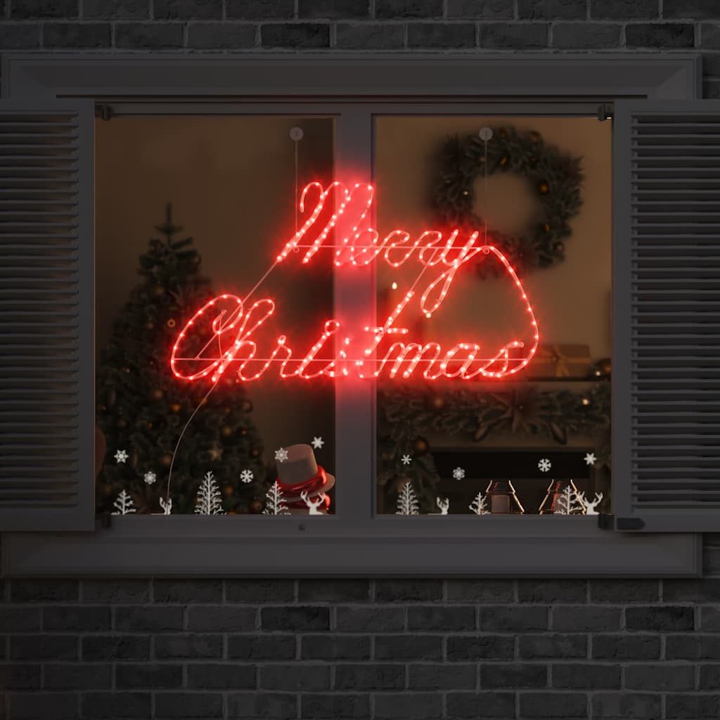 vidaXL Dekolicht 99 x 55 x 13 cm Licht-Dekoration Weihnachtsschild mit 216 LEDs Rot 99x