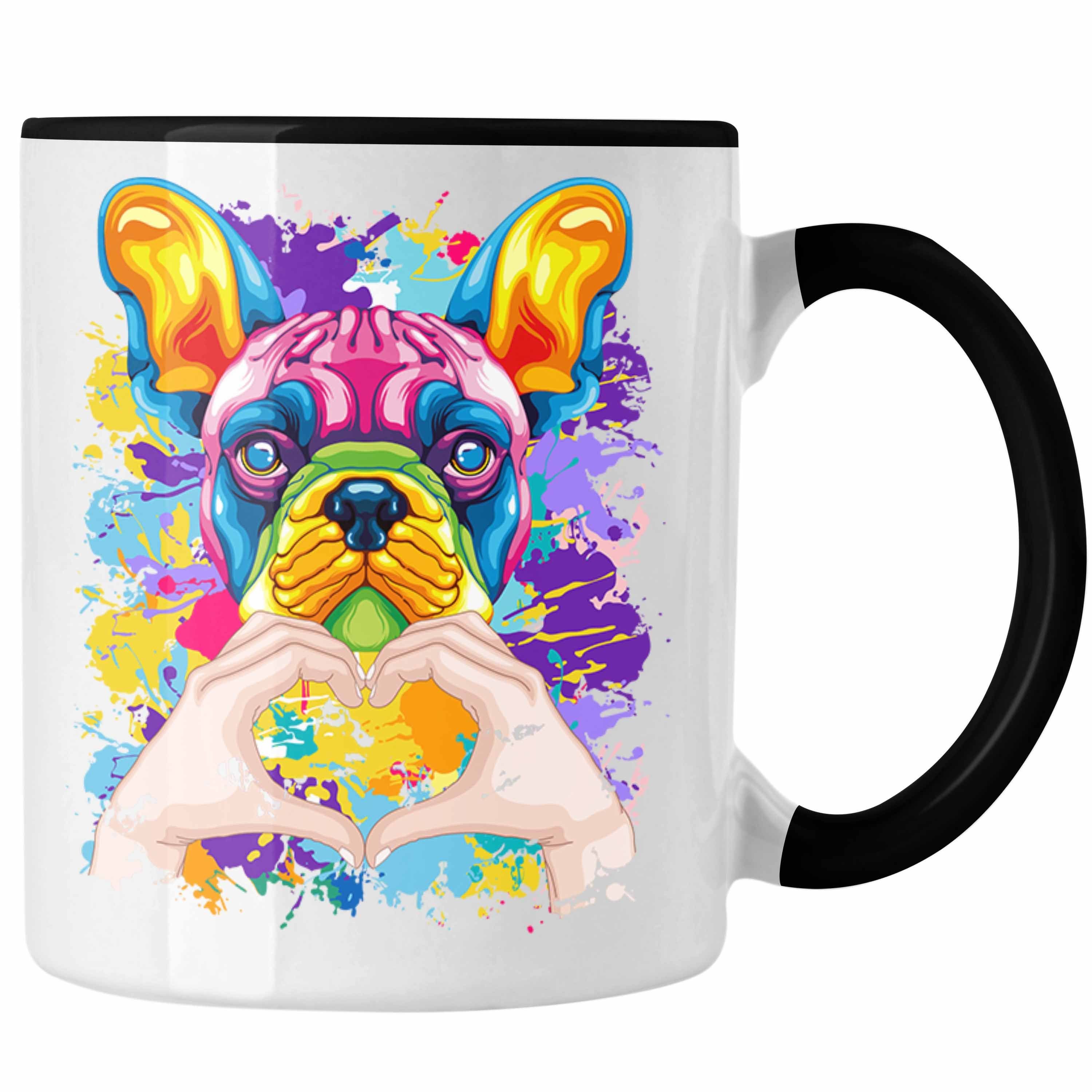 Trendation Tasse Französische Bulldogge Besitzer Farbe Love Tasse Geschenk Lustiger Spr Schwarz
