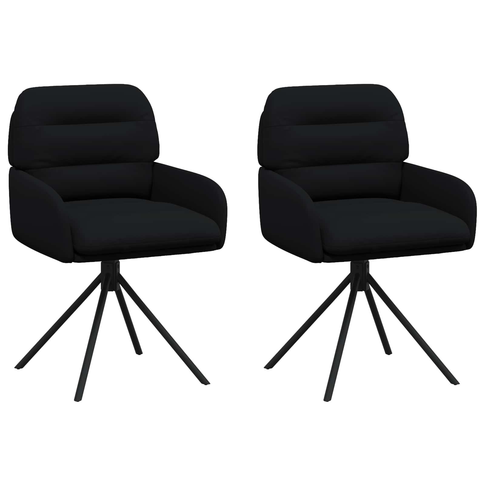 vidaXL Esszimmerstuhl Drehstuhl Esszimmer 2 stk. Kunstleder Schwarz 59 x 59,5 x 90 cm (2 St)