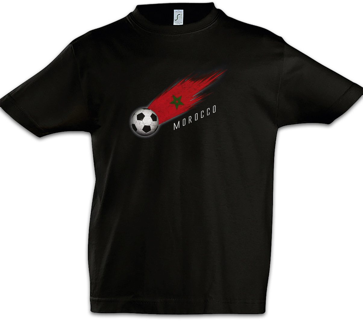 Urban Backwoods Print-Shirt Morocco Football Comet I Kinder T-Shirt Marokko Marokkanisch (1-tlg) Marokkanische Fahne Moroccan Fußball