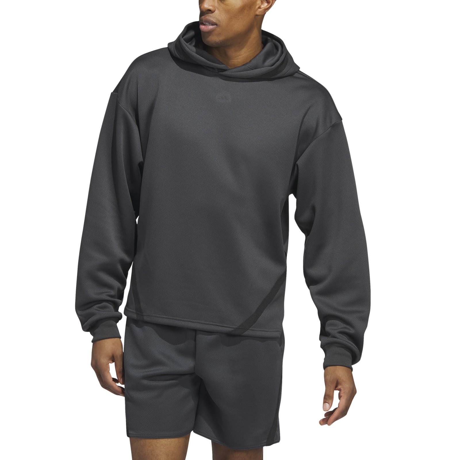adidas Performance Kapuzenpullover Hoody Select (Recycling-Polyester) carbongrau/schwarz Herren