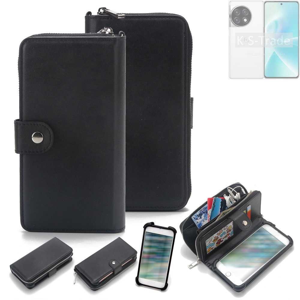 K-S-Trade Handyhülle für OnePlus 12R, 2in1 Handyhülle Schutzhülle & Portemonnee Cover Handy Hülle