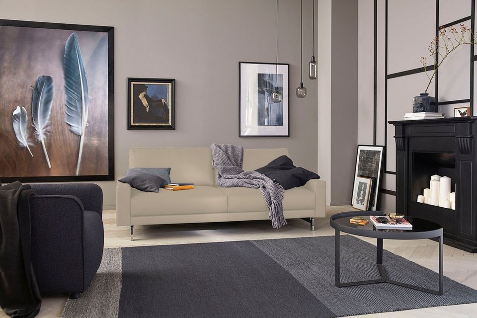 hülsta sofa 2-Sitzer hs.450, Armlehne niedrig, Fuß chromfarben glänzend, Breite  164 cm