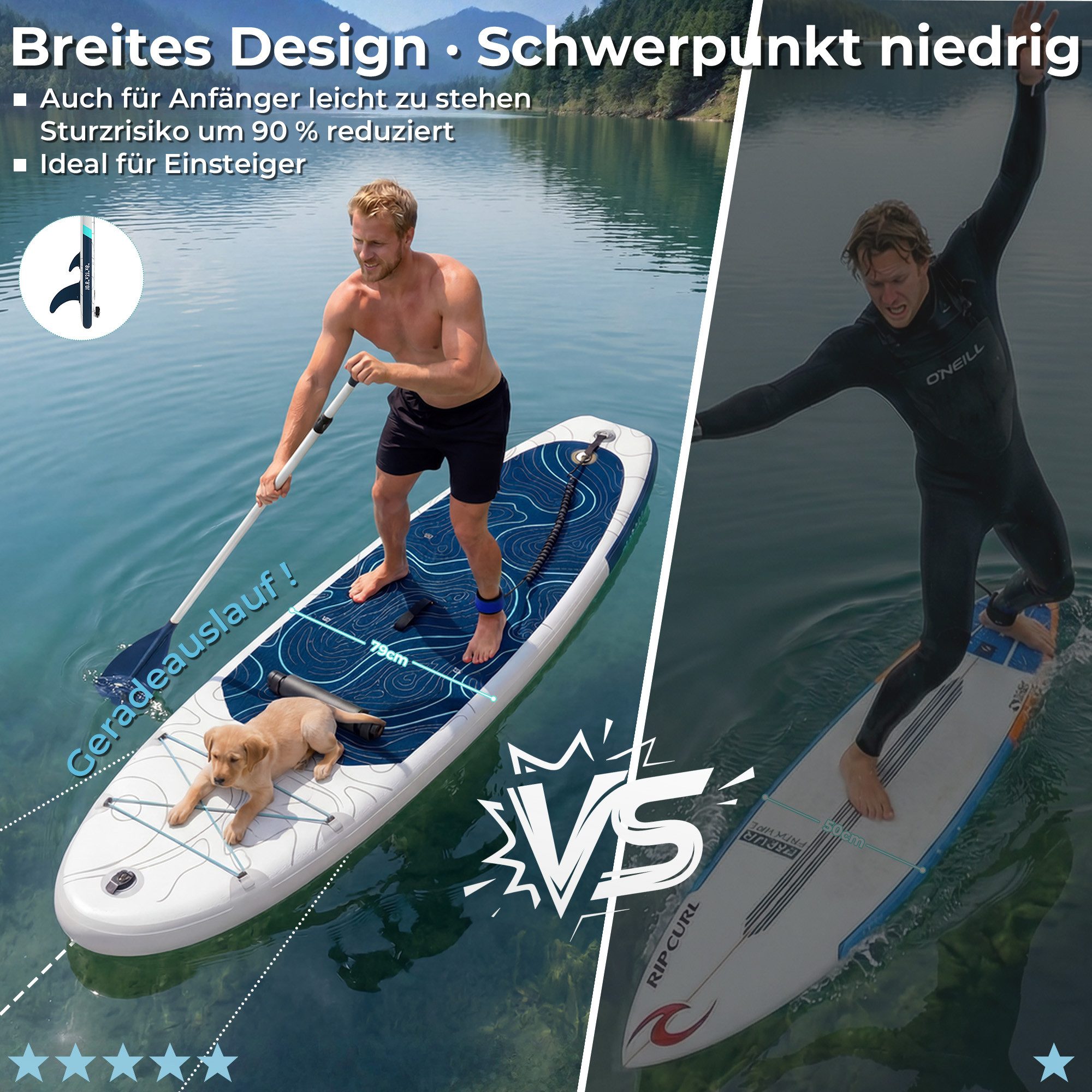 HOMALL Inflatable SUP-Board Aufblasbares SUP Board 320cm Stand Up Paddle Board Komplett-Set, Bis 130kg, Stabil & Rutschfest für Anfänger