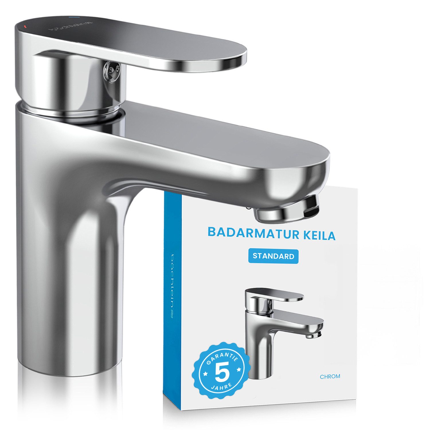 Bächlein Badarmatur Elegante Waschtischarmatur Keila (Stilvolle Badarmatur) Minimalistisches Design - Langlebiger Wasserhahn