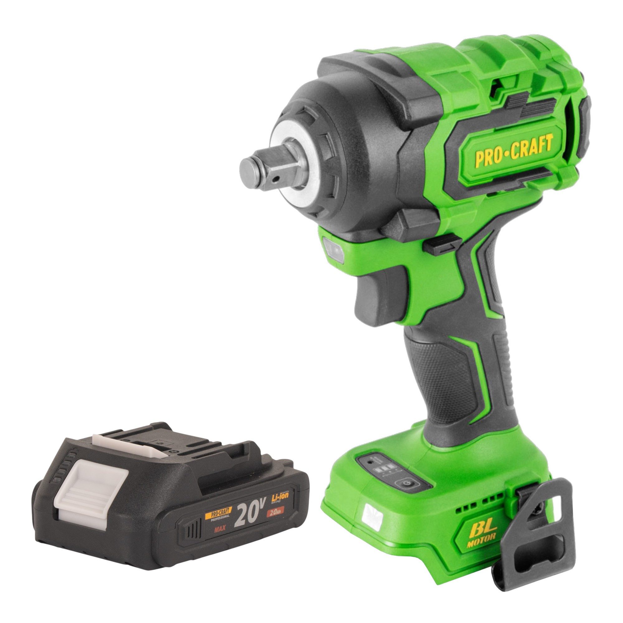 PRO CRAFT Akku-Schlagschrauber PWA18bb 20 V 550 Nm 1/2" Brushless + 1x Akku 2,0 Ah - ohne Ladegerät