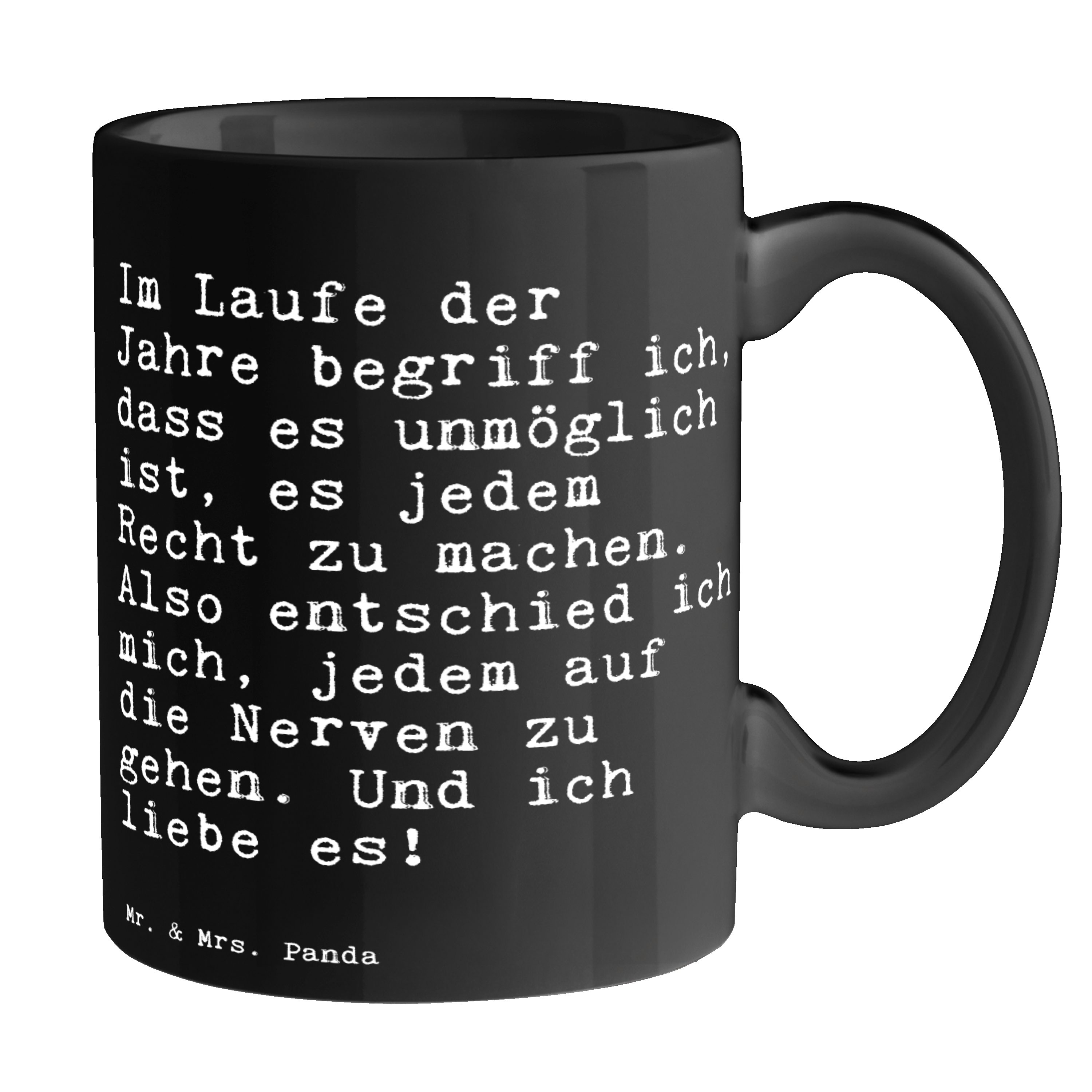 Zitate, Geschenk, Schwarz Keramik - Spruch, Mr. & der Laufe Schwarz Mrs. Tasse Panda Jahre... lustiger Im -