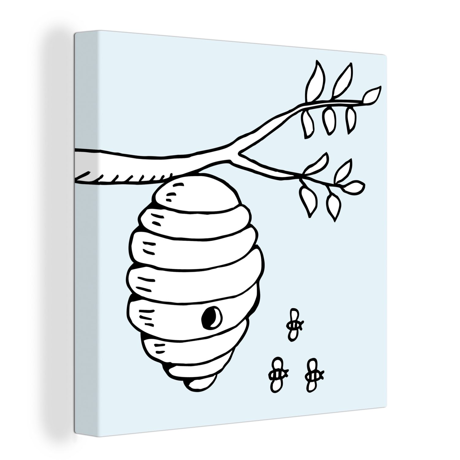[Den niedrigsten Preis herausfordern!] OneMillionCanvasses® Leinwandbild Cartoon-Illustration von Wohnzimmer Leinwand Bienenstock, für Bilder Schlafzimmer Bienen und (1 St), einem