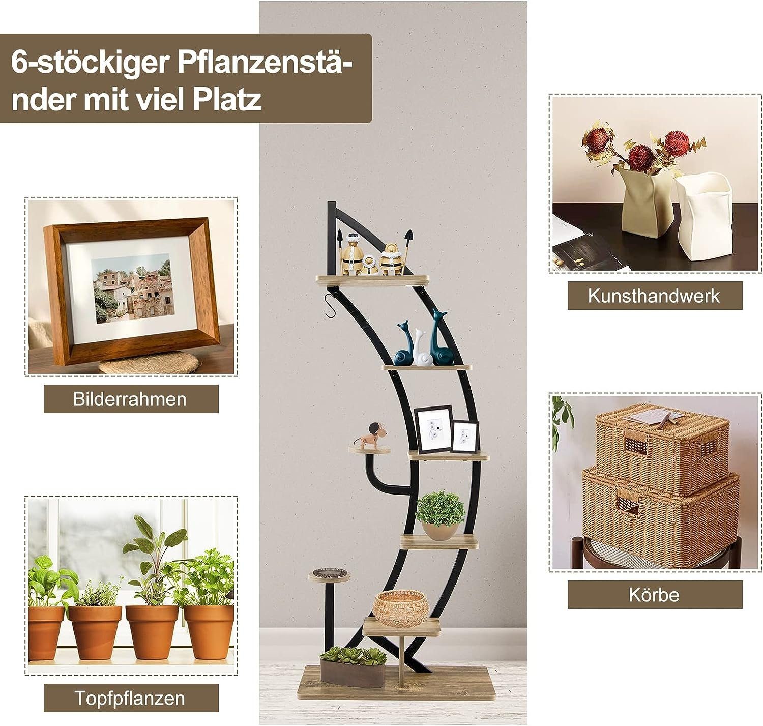 KOMFOTTEU Blumenständer 6-stöckiger Pflanzenständer (2 St), günstig online kaufen
