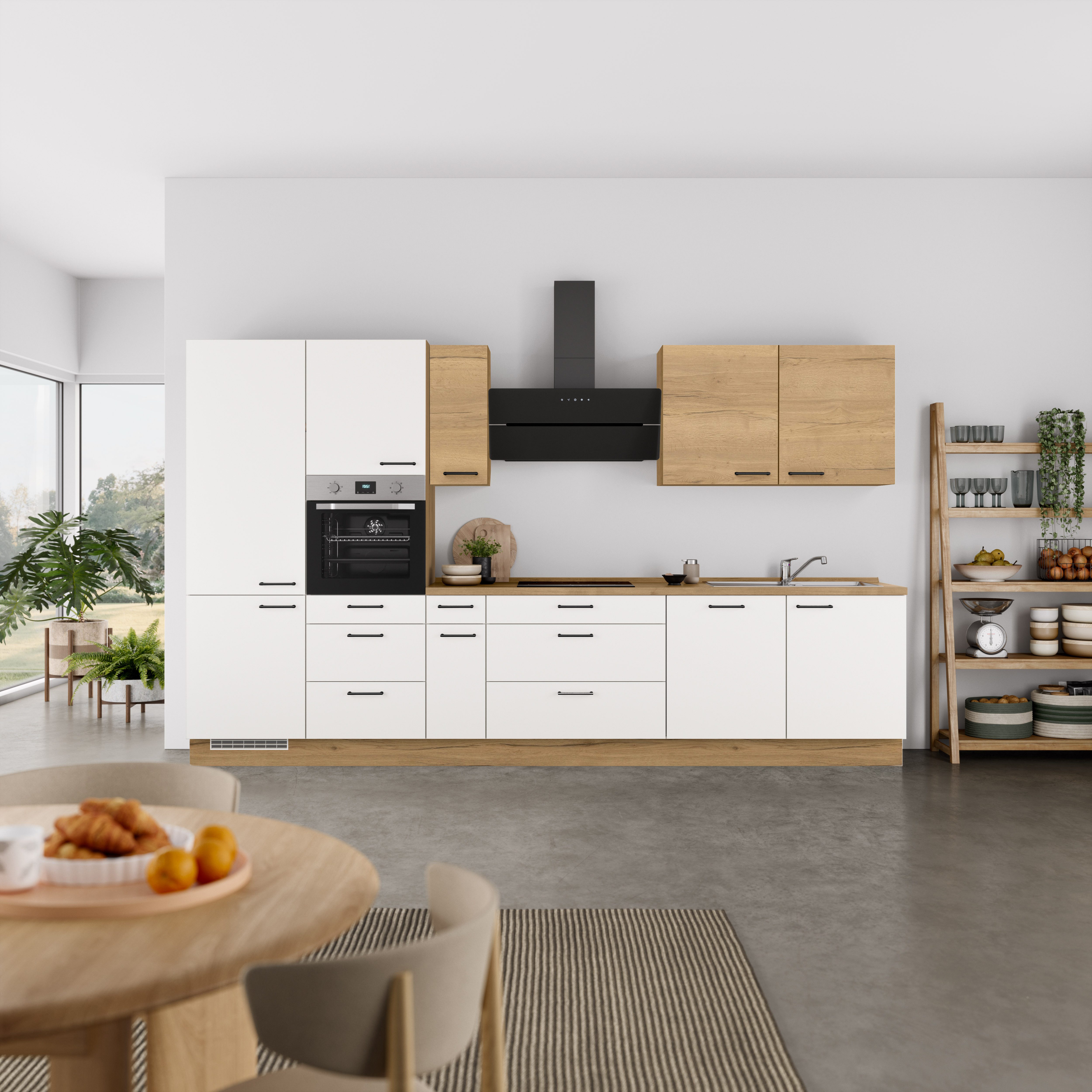 nobilia® Küchenzeile "MIAMI", NEU: individuell anpassbar mit gratis Profi-Beratung, vormontiert, Breite 360 cm, Ausrichtung wählbar, wahlw. mit E-Geräten
