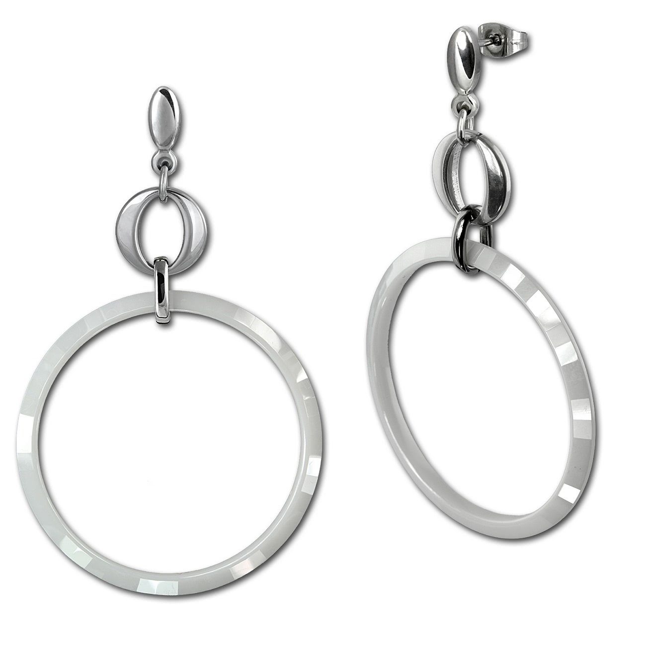 Amello Schmuckset Amello Edelstahlschmuckset Circle Keramik (3-tlg., Schmucksets), Damen Schmucksets, Edelstahl (Stainless Steel), Farbe: silberfarben, w