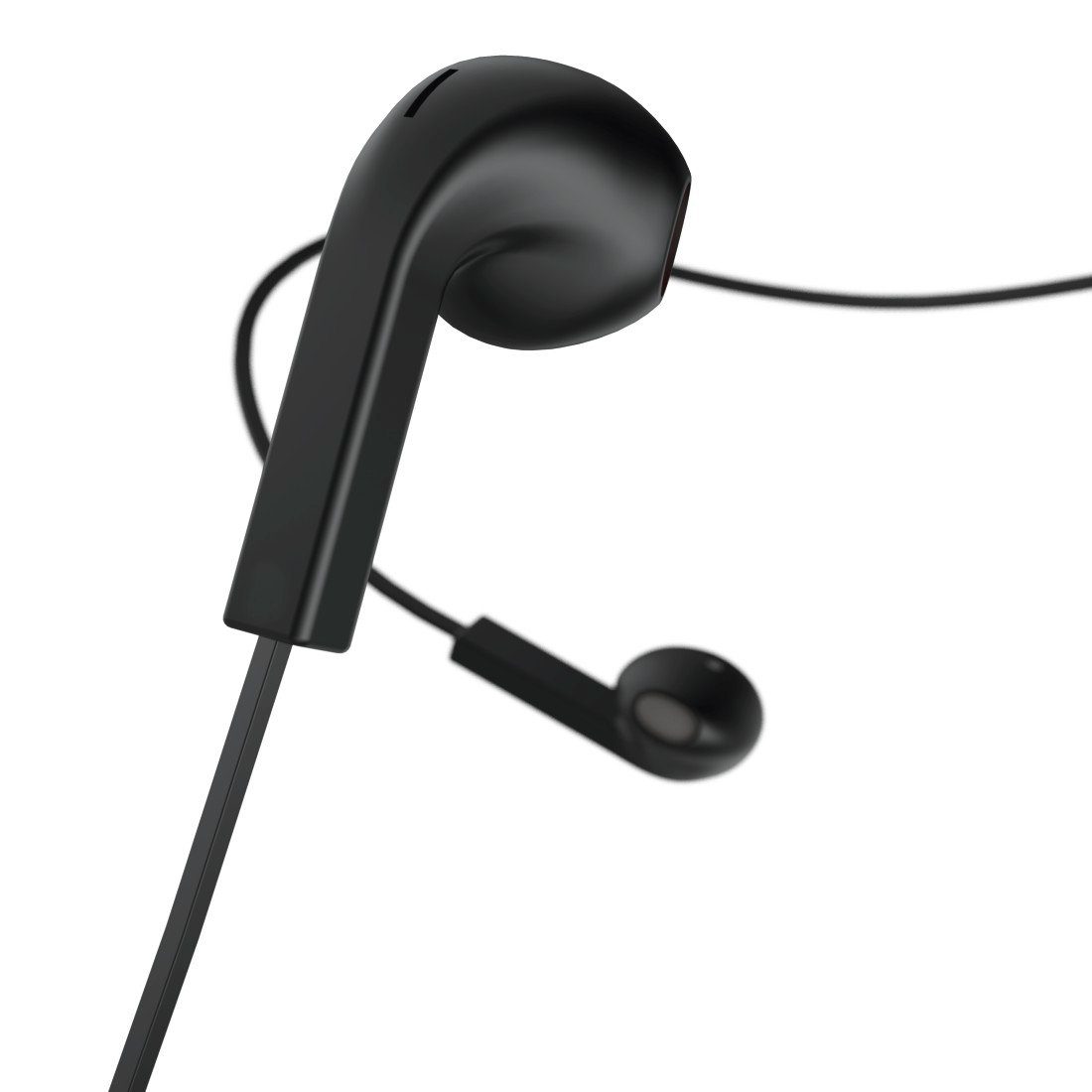 Ear in Mikrofon, Kopfhörer schwarz Earbuds, In-Ear-Kopfhörer "Advance", Hama Flachbandkabel