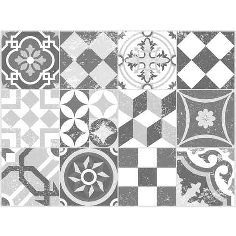 Platzset, Mosaik, grau, Contento, (Set, 4-St), für innen und außen geeignet, wasserabweisend