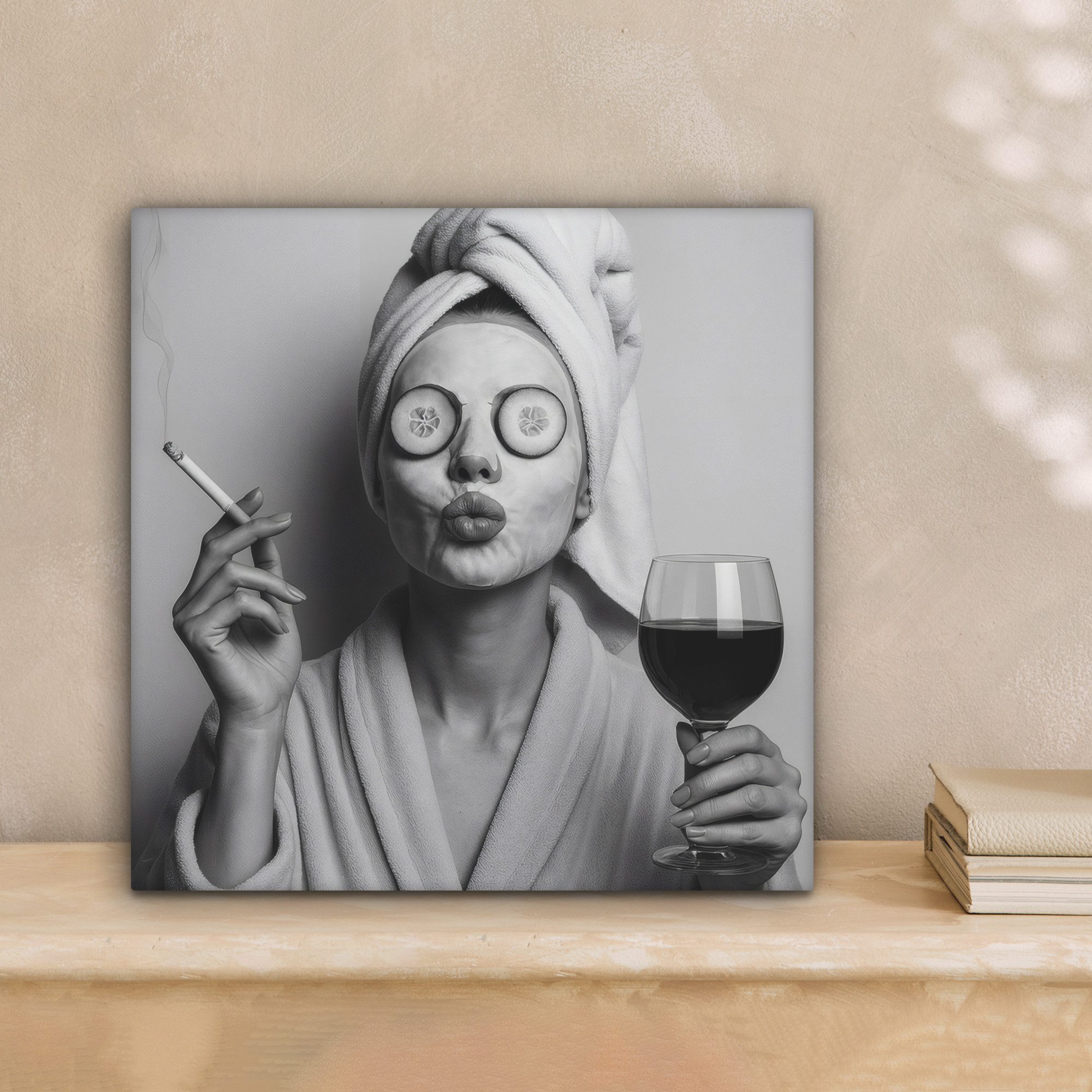 OneMillionCanvasses® Leinwandbild Frau - Maske - günstig online kaufen