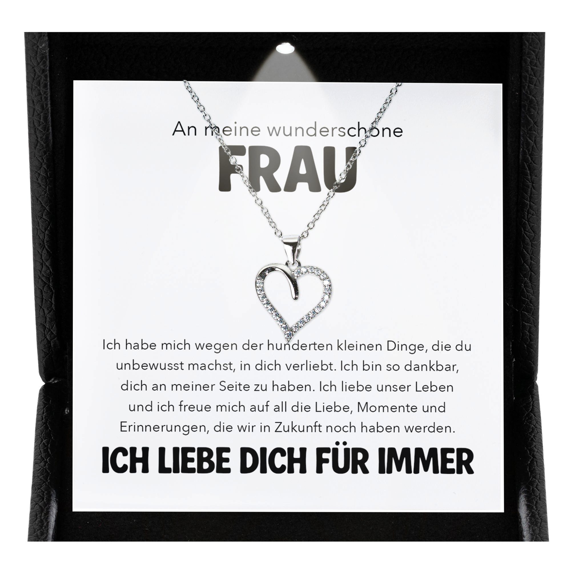 Valentinstagsgeschenk 22Feels Schmuckset Ehefrau Ich Liebe Dich Geschenk Frauen Herz Kette Damen Hochzeitstag (inkl. Geschenktasche, Karte, Poliertuch