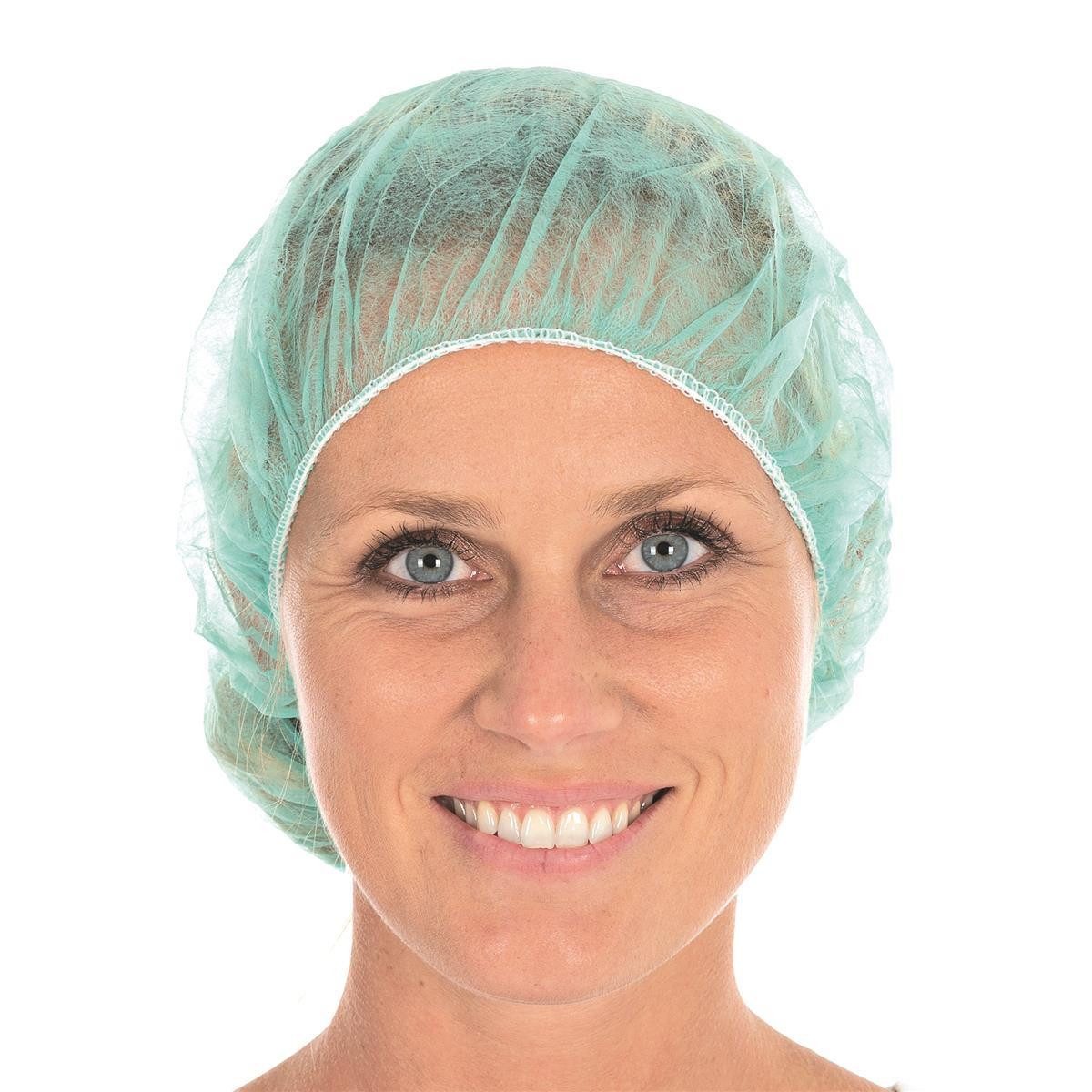 HYGOSTAR Baumwollhandschuhe Hygostar 1266 Baretthauben Bettina grün ø 53 cm PP Spenderbox