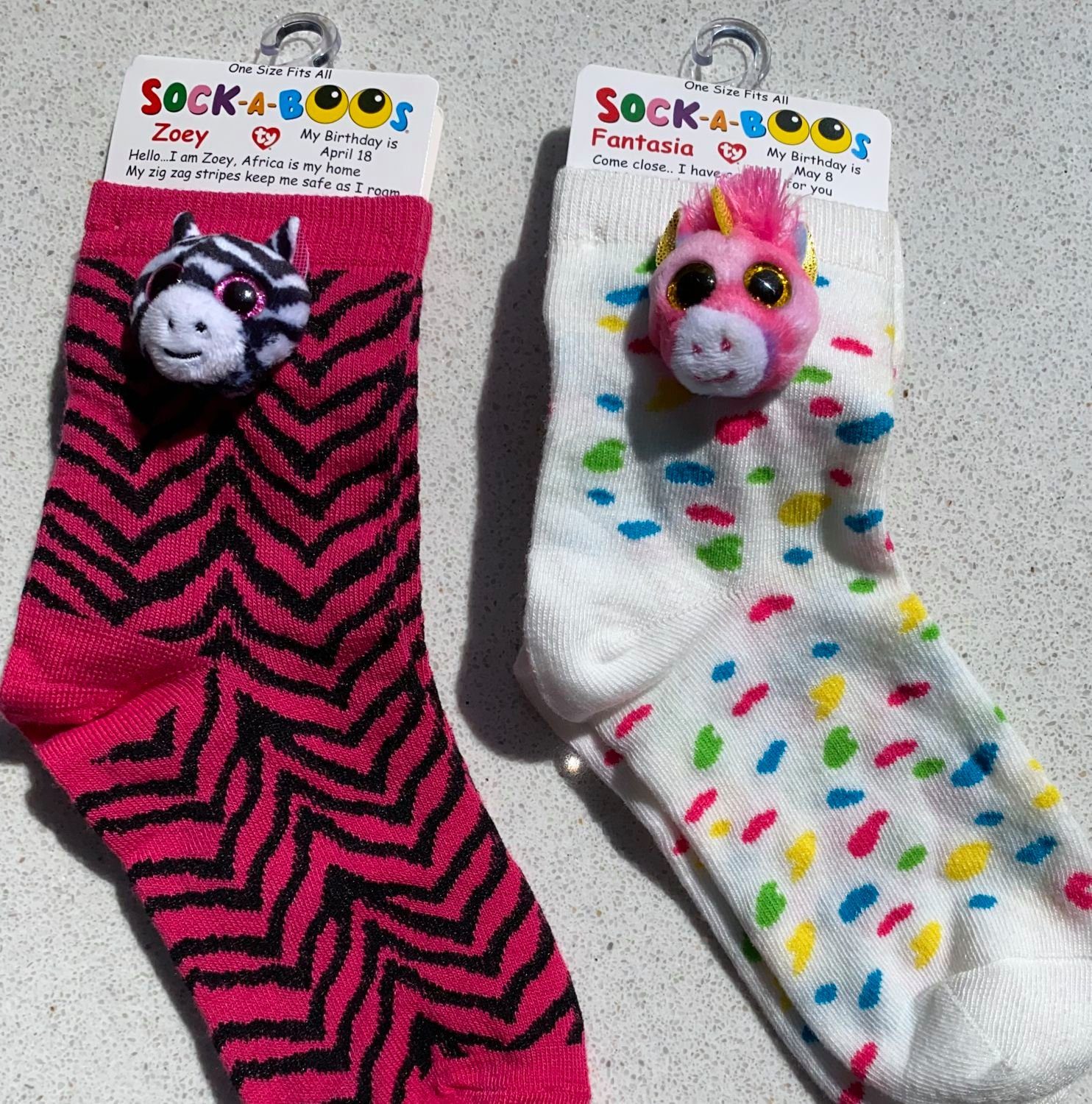 coole-fun-t-shirts Feinsocken Mädchen 3D Socken TY Fashion Doppelpack 6-12 Jahre beige + pink
