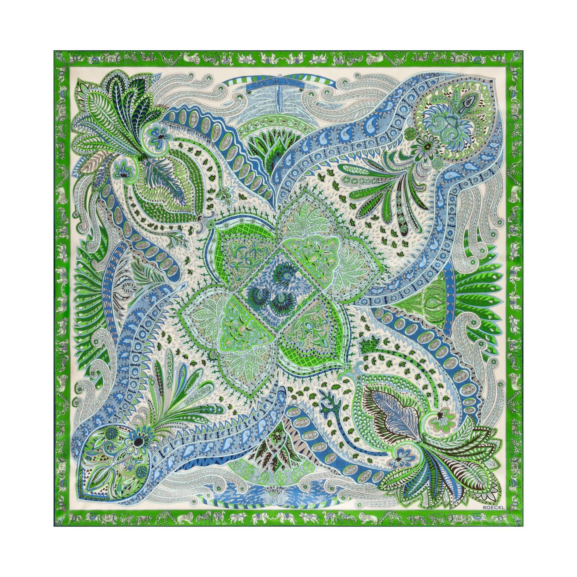 Roeckl Halstuch VIBRANT PAISLEY, Seiden- Twill Tuch im Paisley Muster