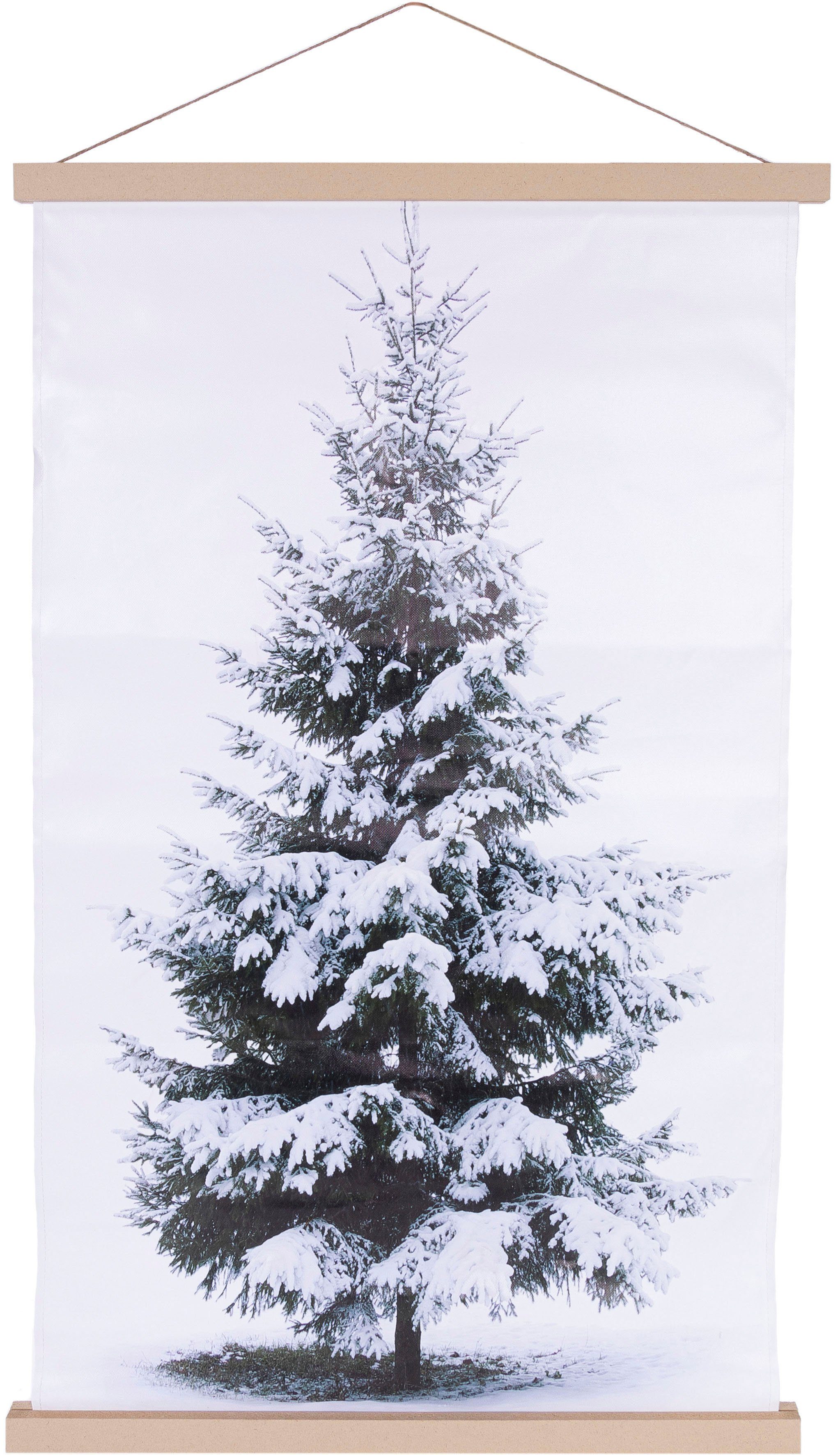 Myflair Möbel & Accessoires LED-Bild Wandbehang Tannenbaum, mit LED-Beleuchtung,  Weihnachtsdeko, (1 St), LED-Leinwand zum Aufhängen, Höhe ca. 92 cm,  Batteriebetrieb