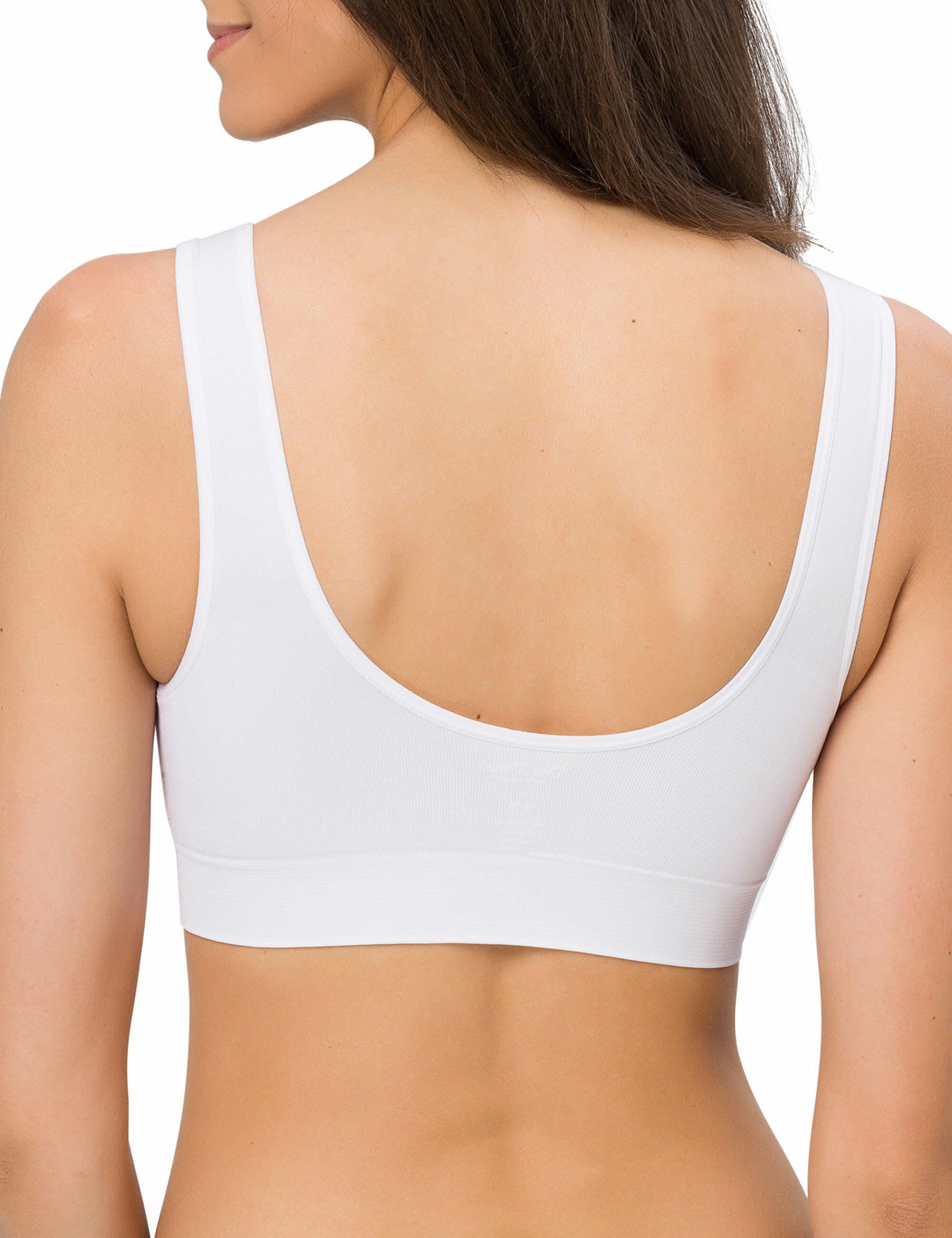 Crop mit Beedees (1, weiß 1-tlg) Top Cups Bustier Comfee herausnehmbaren