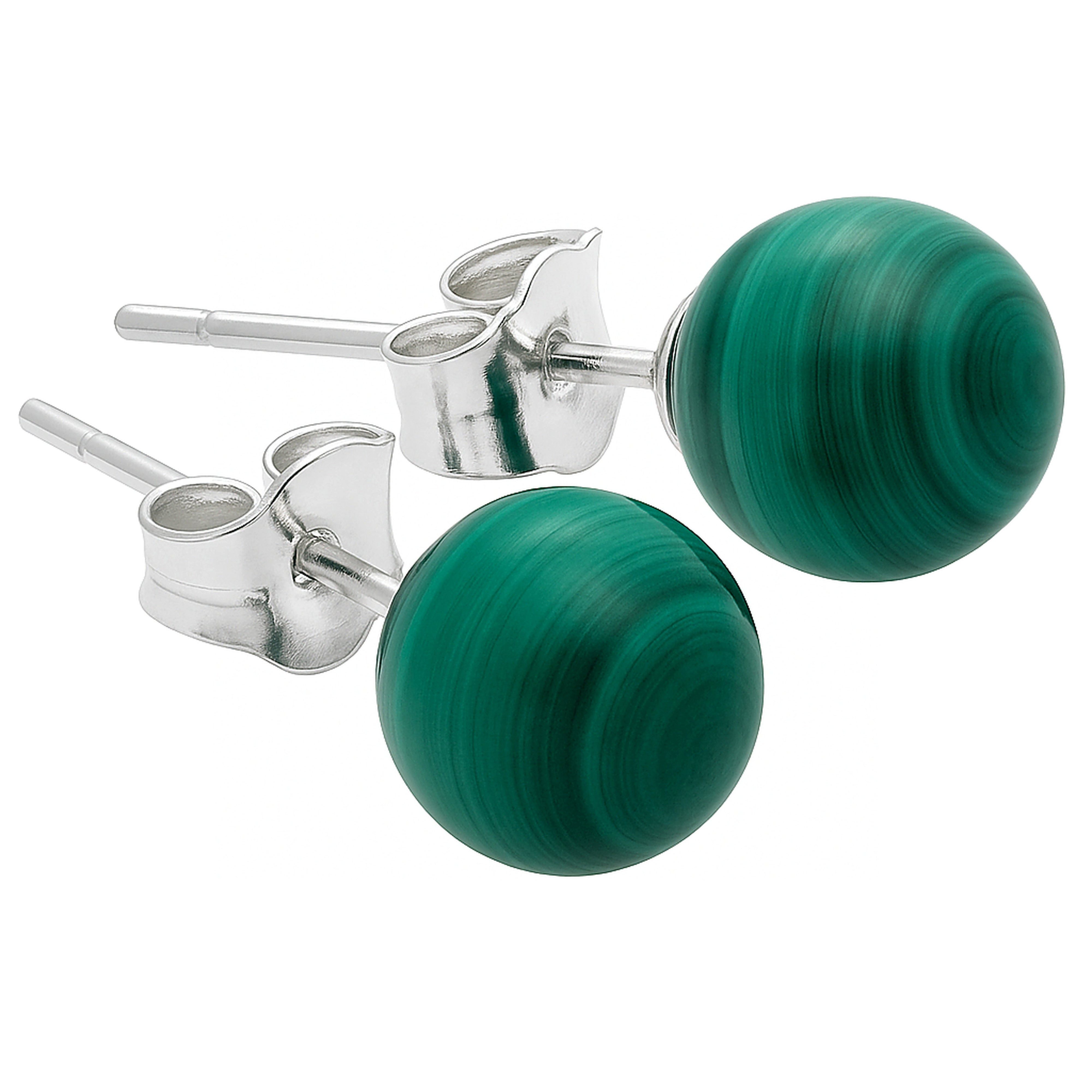 Lebensquelle Plus Einhänger für Ohrschmuck Malachit Ohrstecker 6 mm, 925er Silber