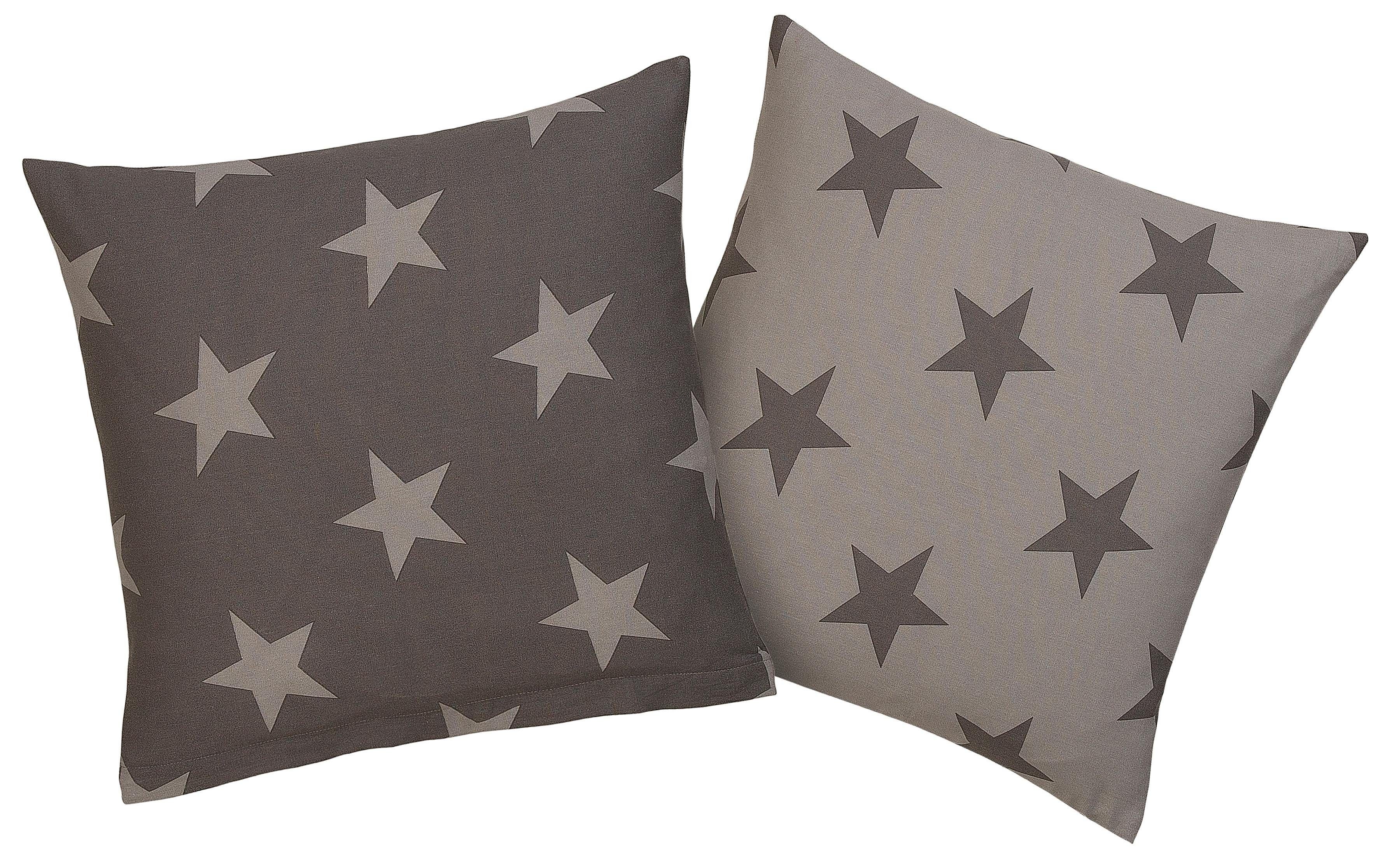 Kissenbezüge Stella Kissenhülle mit Sternenmuster, in verschiedenen Größen, my home (2 Stück) anthrazit/grau