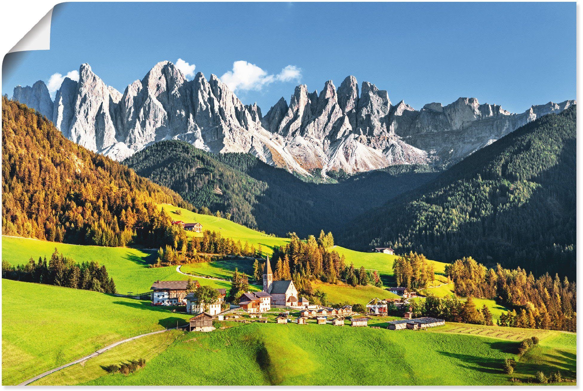 Artland Wandbild Alpen Berge & (1 Alubild, als Leinwandbild, oder Poster Maddalena, versch. Santa Berge Wandaufkleber in Größen St), Alpenbilder