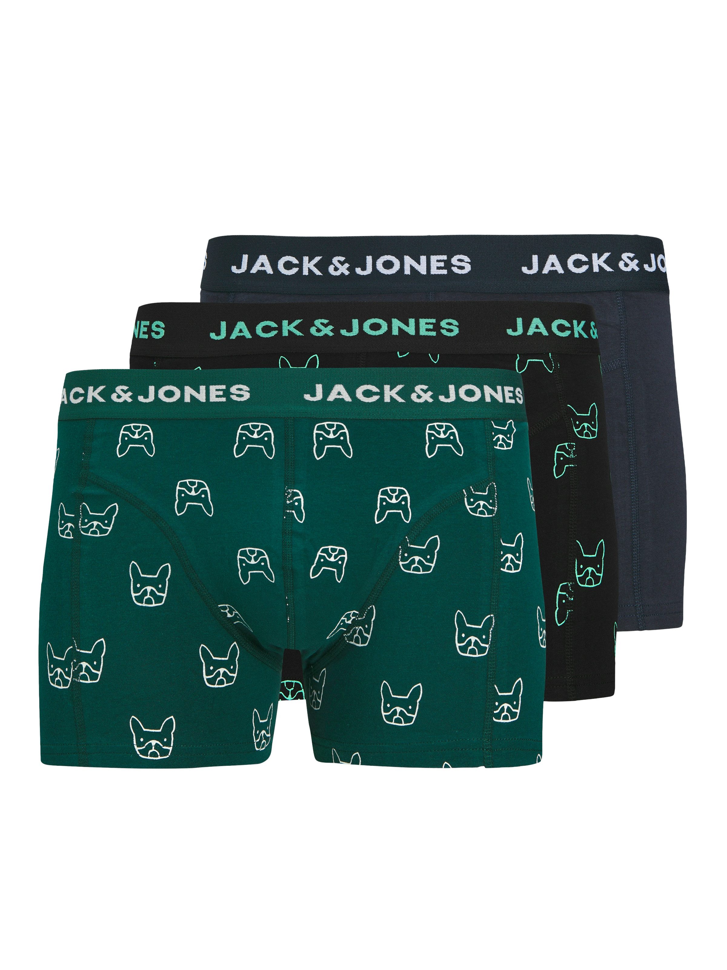 Jack & Jones Trunk JACDENIM DOG TRUNKS 3 PACK NOOS (Packung, 3-St) Baumwollmischung, elastischer Bund