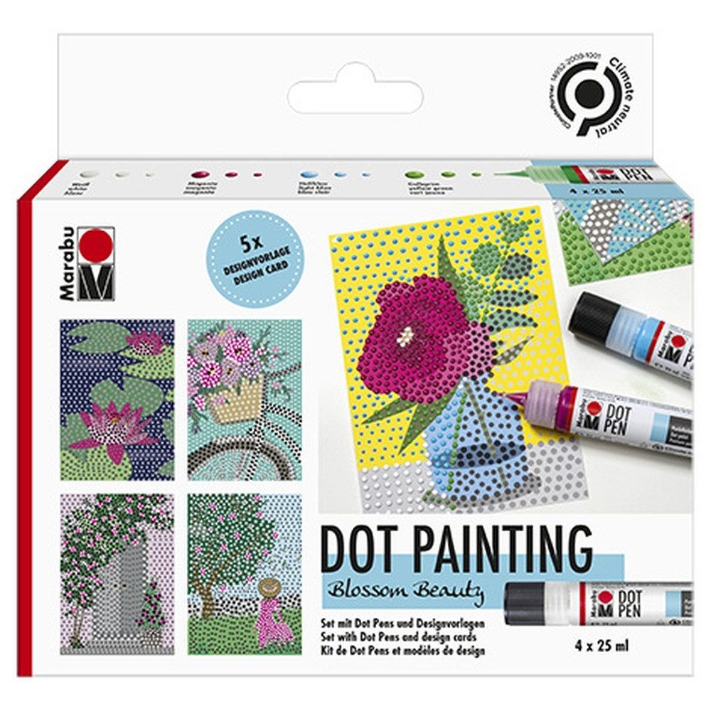 Marabu Marker Marabu Dot Painting Set Blossom Beauty 4x25ml