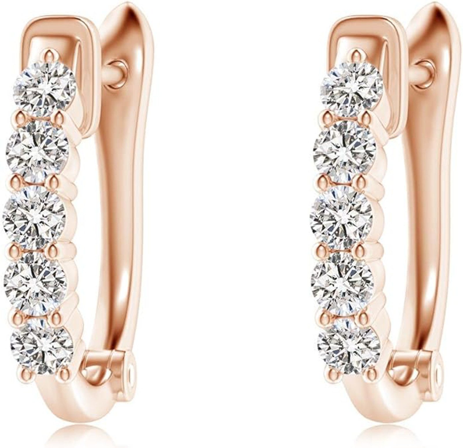 Jumpeak Paar Ohrstecker Ohrringe Gold creolen,Clip Ohrringe,Ohrringe Rosegold,Diamantohrringe, D/E VVS/VS,Ohrstecker Gold 585 Echtgold,Ohrringe mädchen,Geburtstag