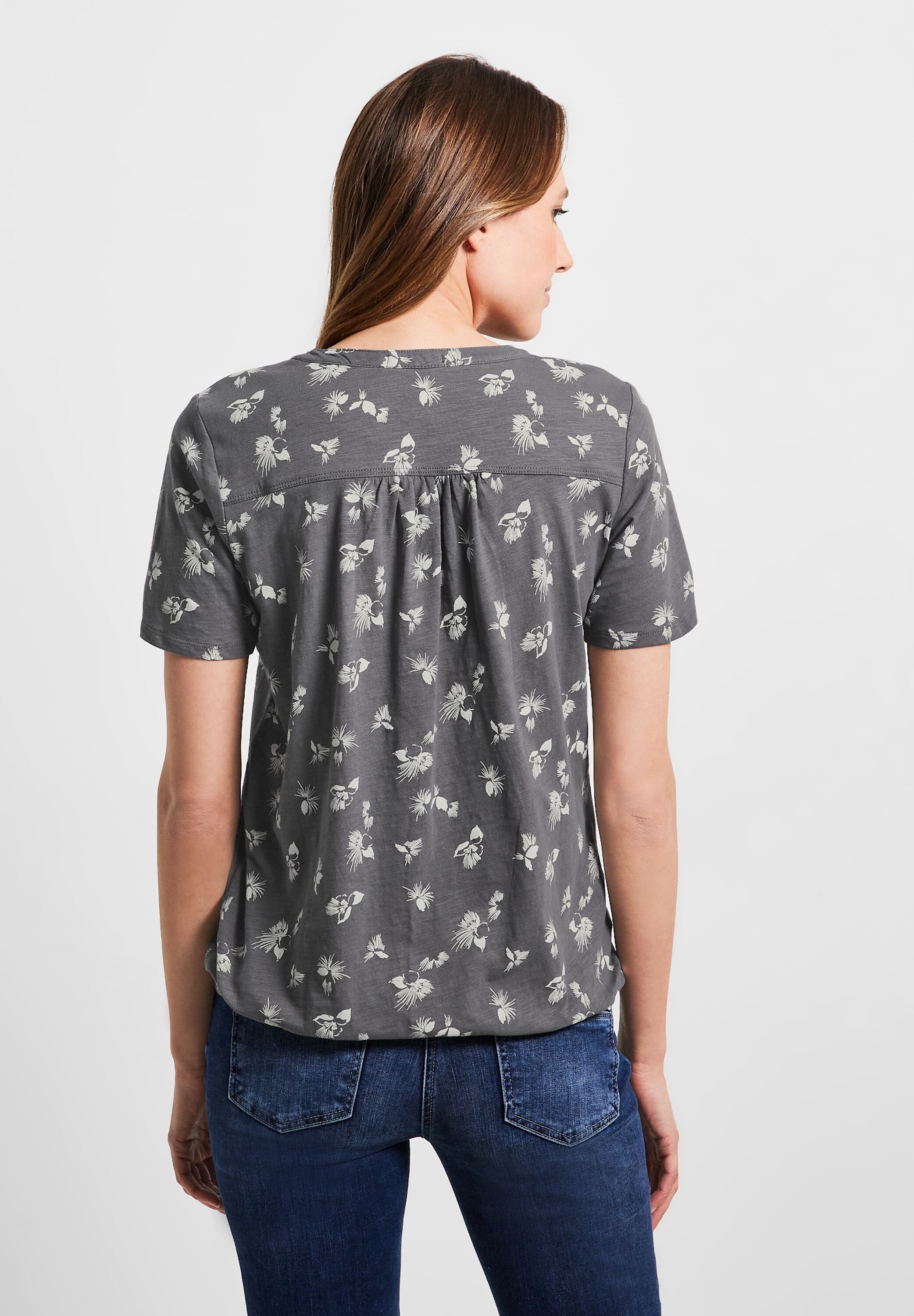 Baumwolle T-Shirt reiner graphit grey light aus Cecil