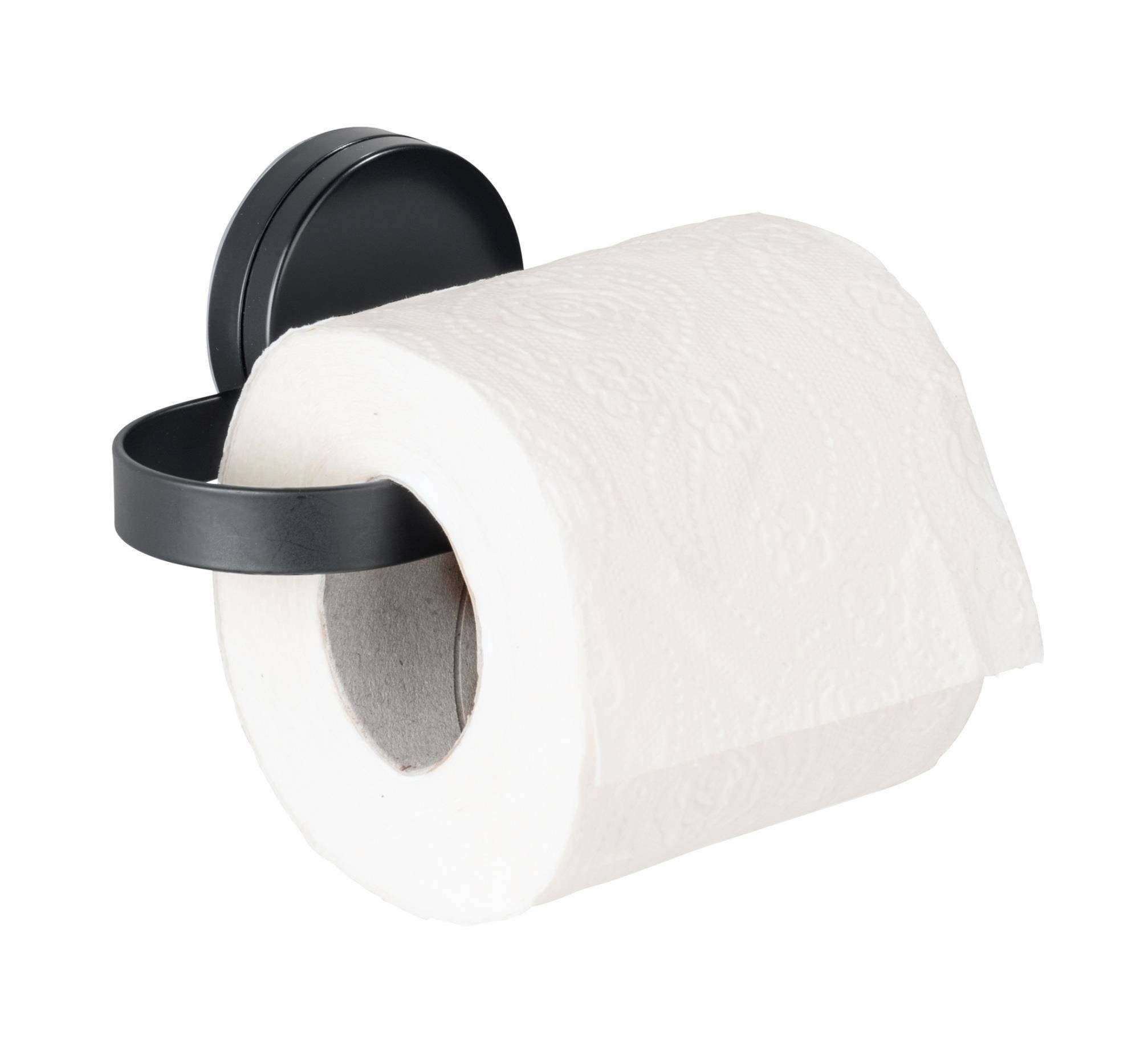 WENKO Toilettenpapierhalter, spezielles matte Design: einfache schwarz, Form und Farbe