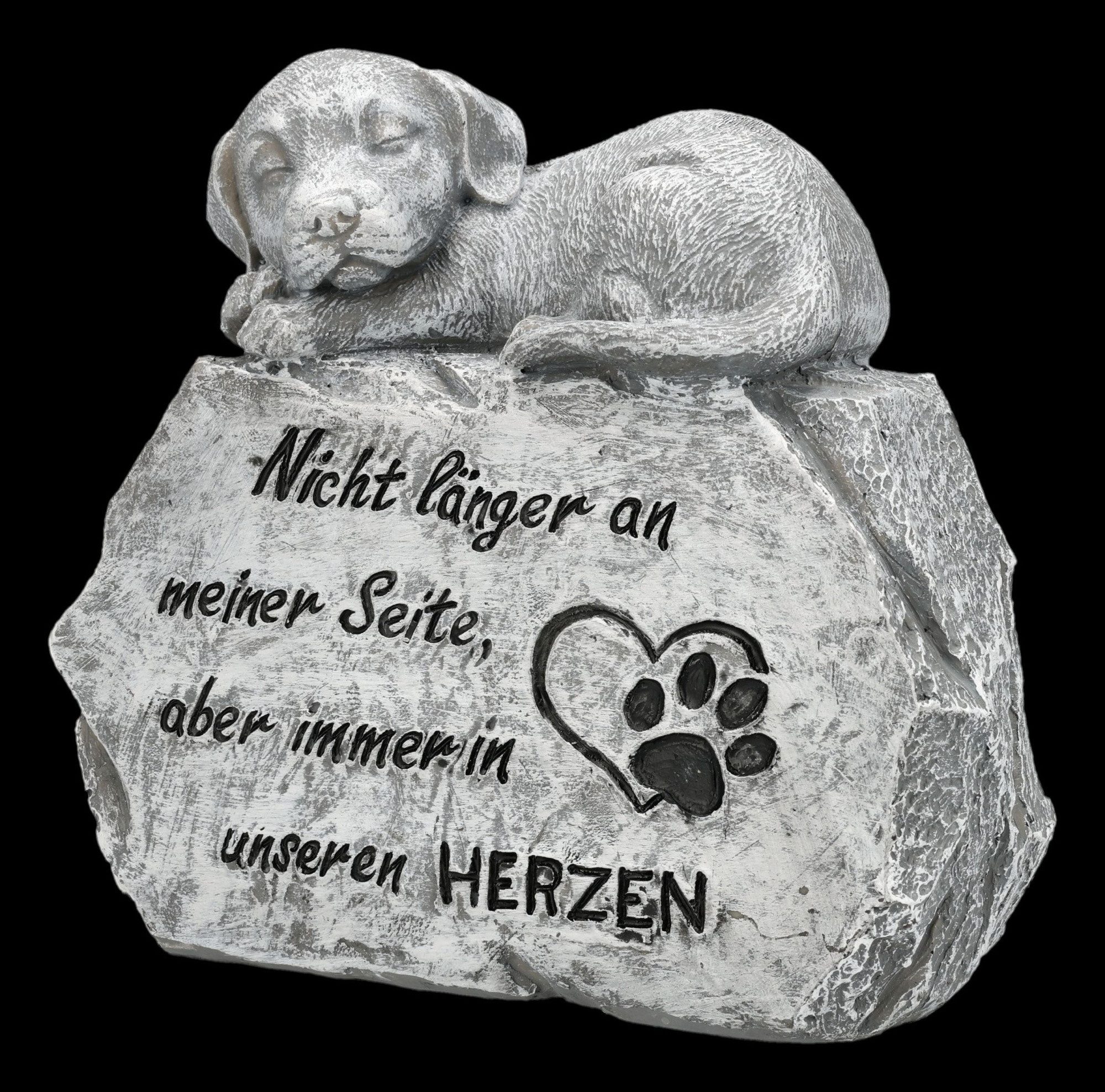 Figuren Shop GmbH Dekoobjekt Tiergrab Deko – Hund Statue Gedenkstein Trauerfigur Garten 15 cm – Bild 3 von 5