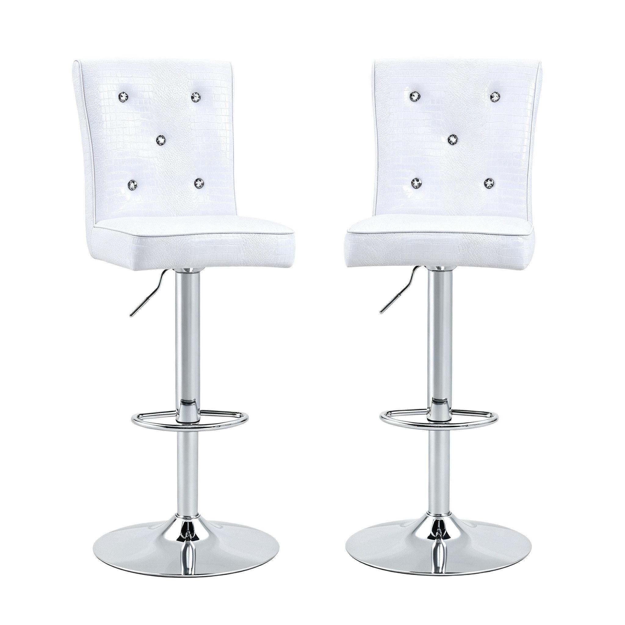gopop Barhocker 2er-Set aus PU mit Retro-Krokodilleder-Optik,höhenverstellbar (2 St)