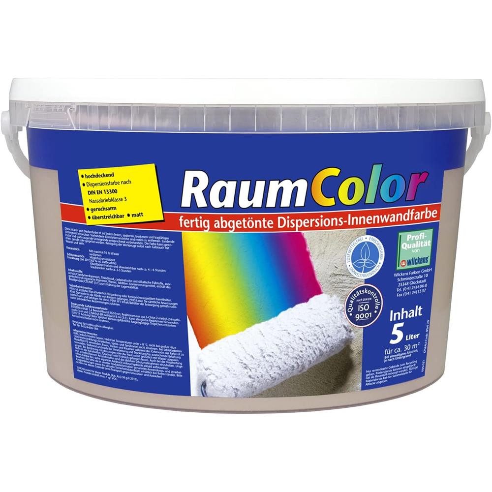 Wilckens Farben Wandfarbe RaumColor Dispersionsfarbe matt 5 Liter, hochdeckend, gebrauchsfertig