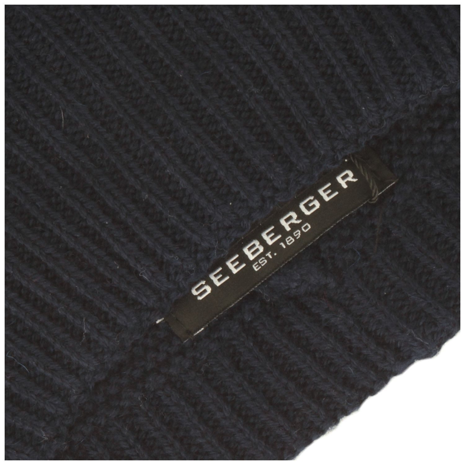 Seeberger Strickmütze Beanie mit Rippstrick-Umschlag